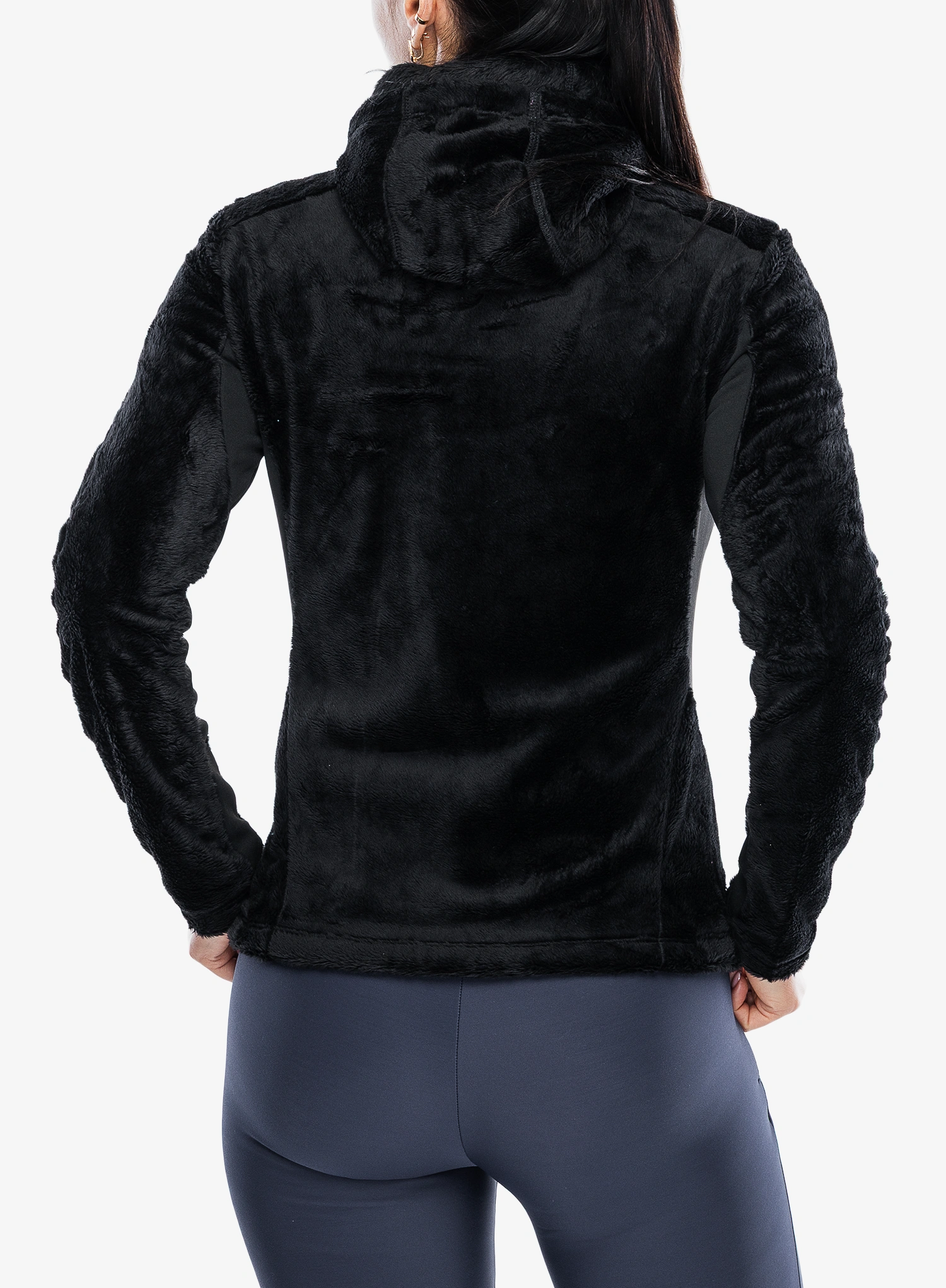 Fleecepullover Damen Montura Polar Style Hooded JKT - black