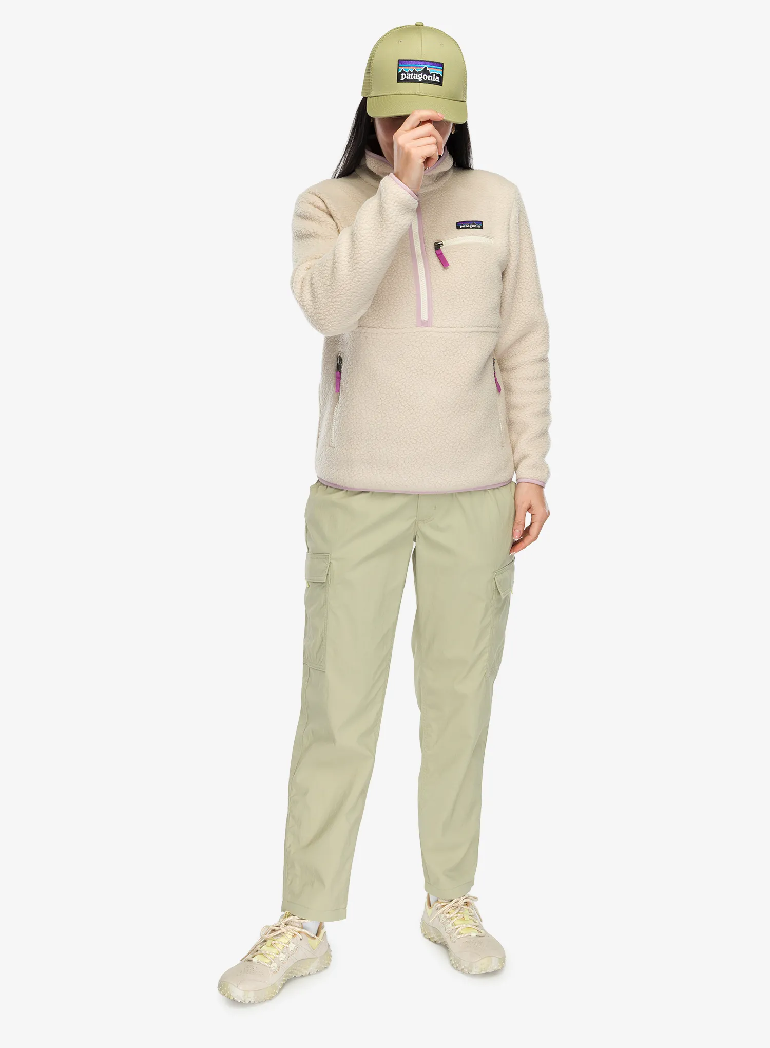 Fleecepullover Damen Patagonia Retro Pile Marsupial - dark natural