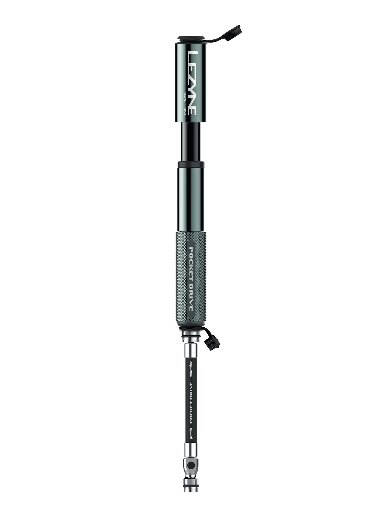 Luftpumpe Fahrrad Lezyne Pocket Drive Lite - grey gloss
