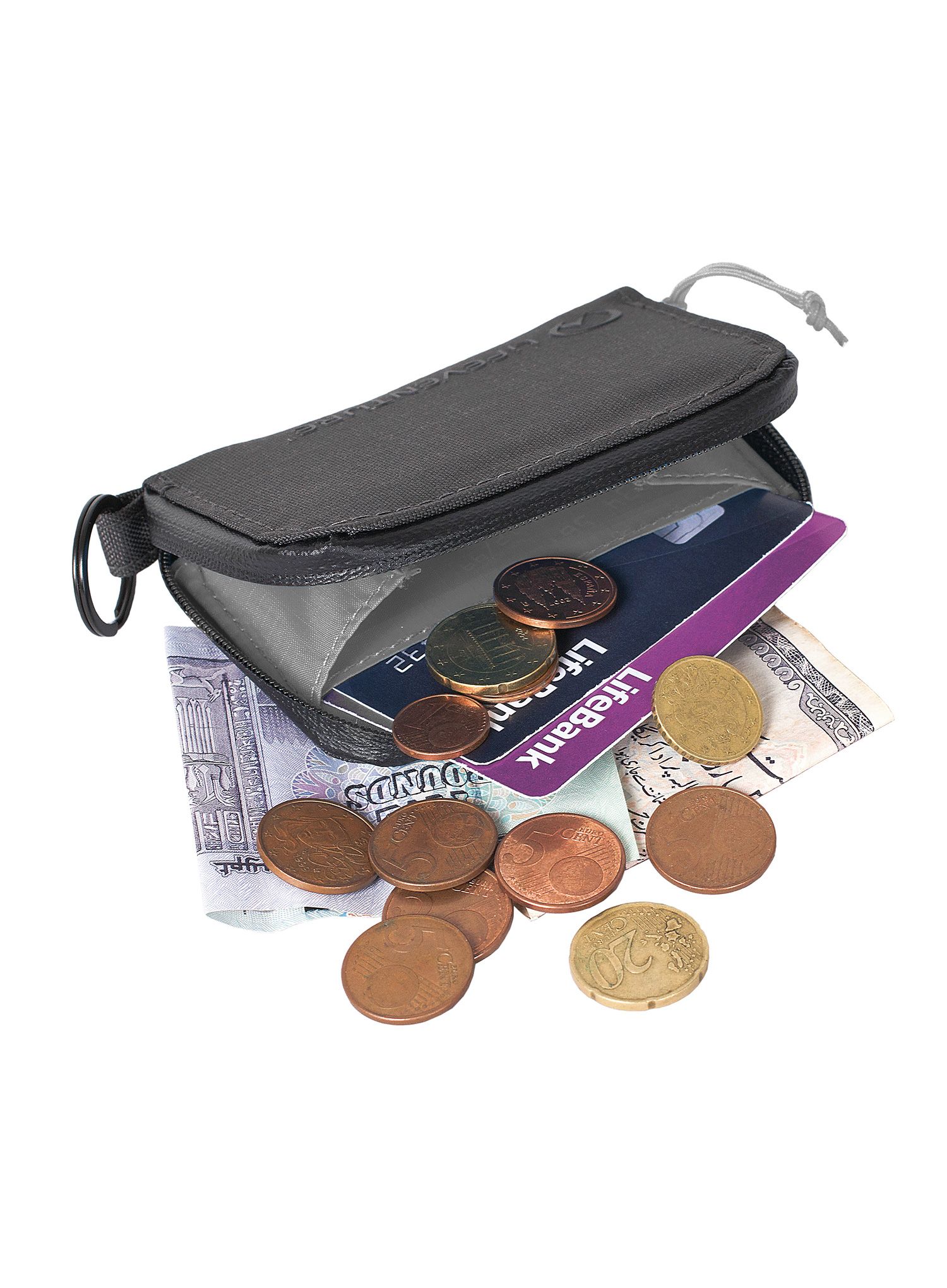 Geldbeutel Lifeventure Recycled RFiD Coin Wallet - grey