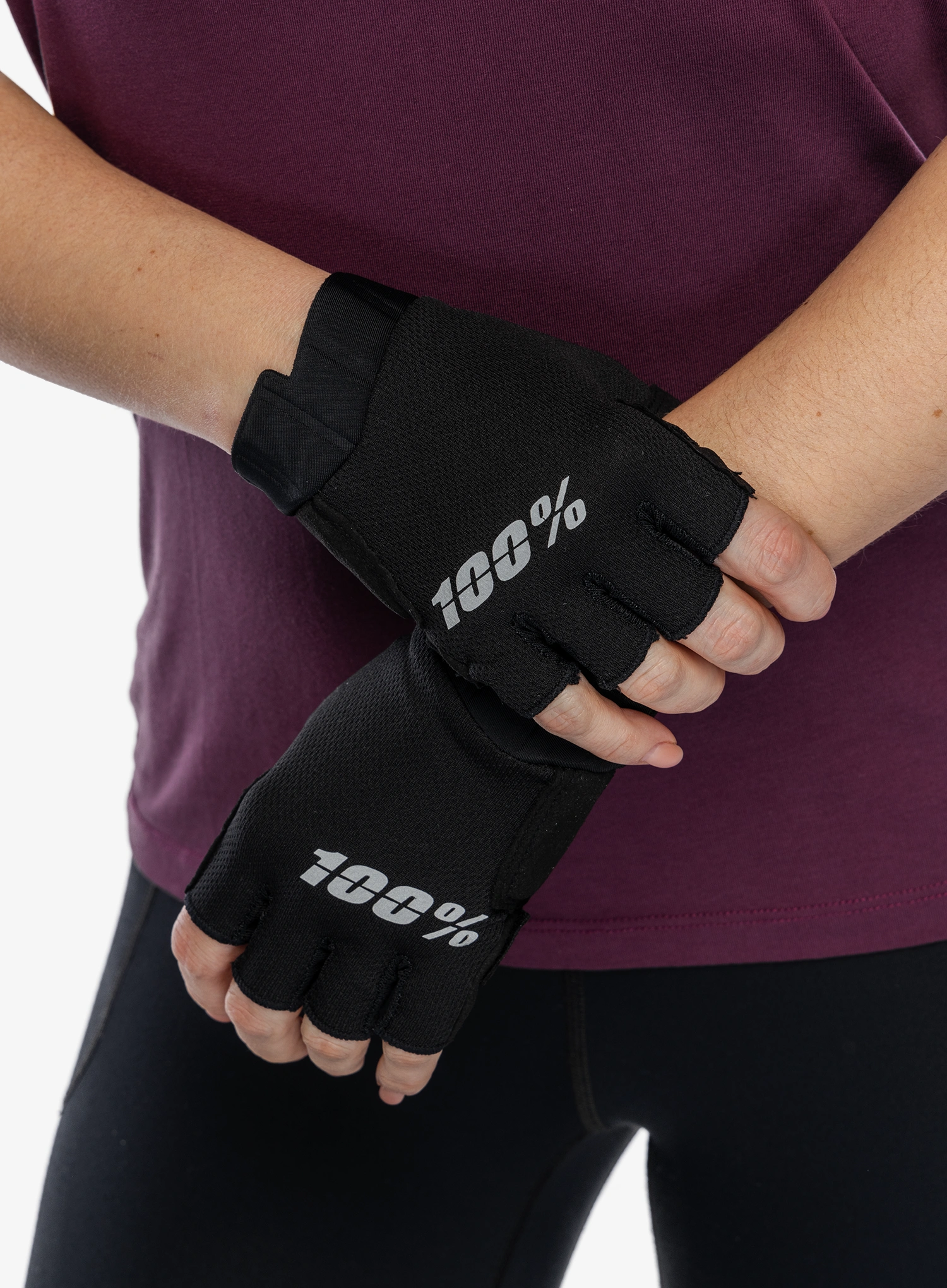 Fingerlose Handschuhe Damen 100% Exceeda Gel Short Finger Gloves - black
