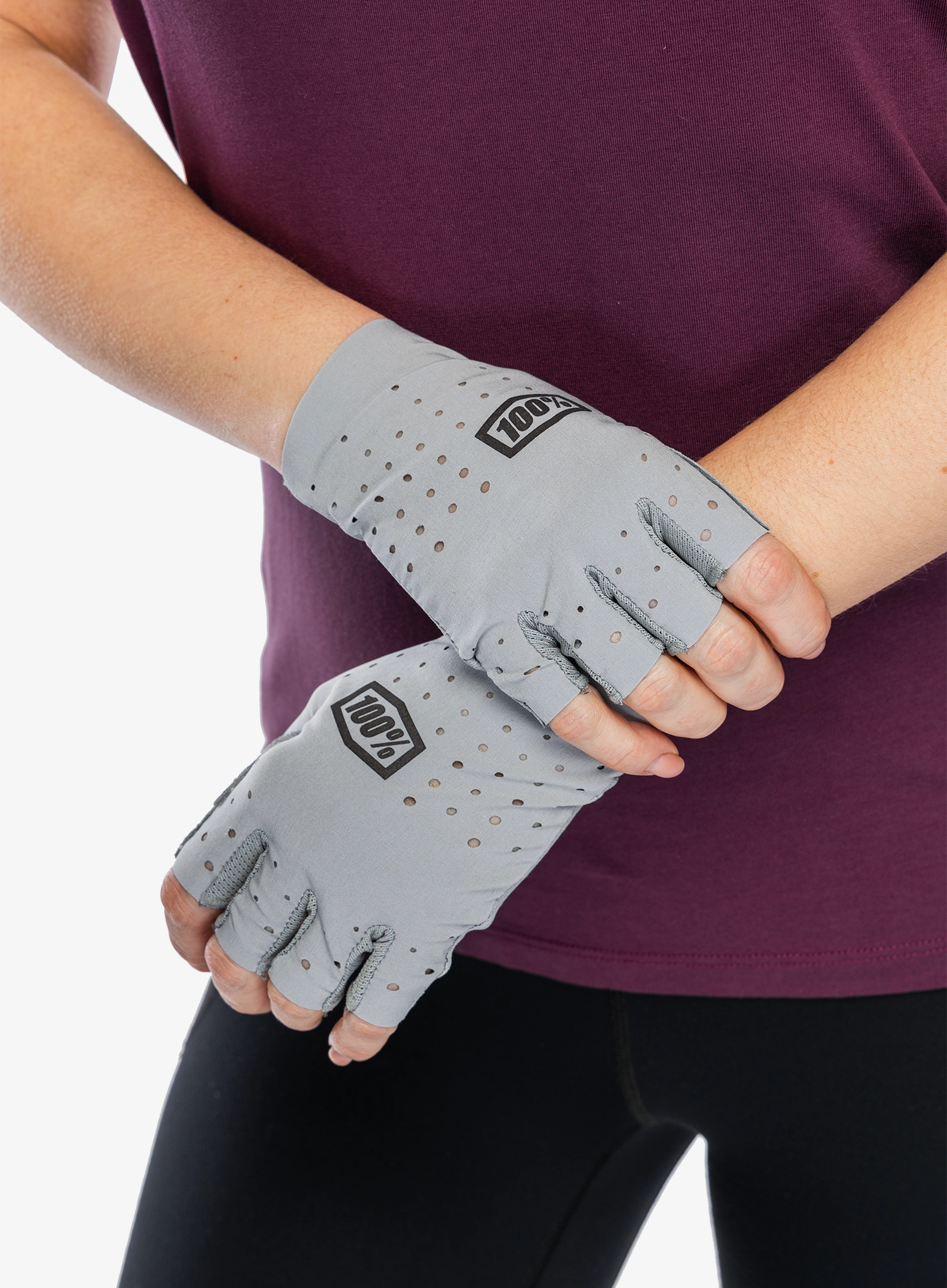 Fingerlose Handschuhe Damen 100% Sling Bike Short Finger Gloves - grey