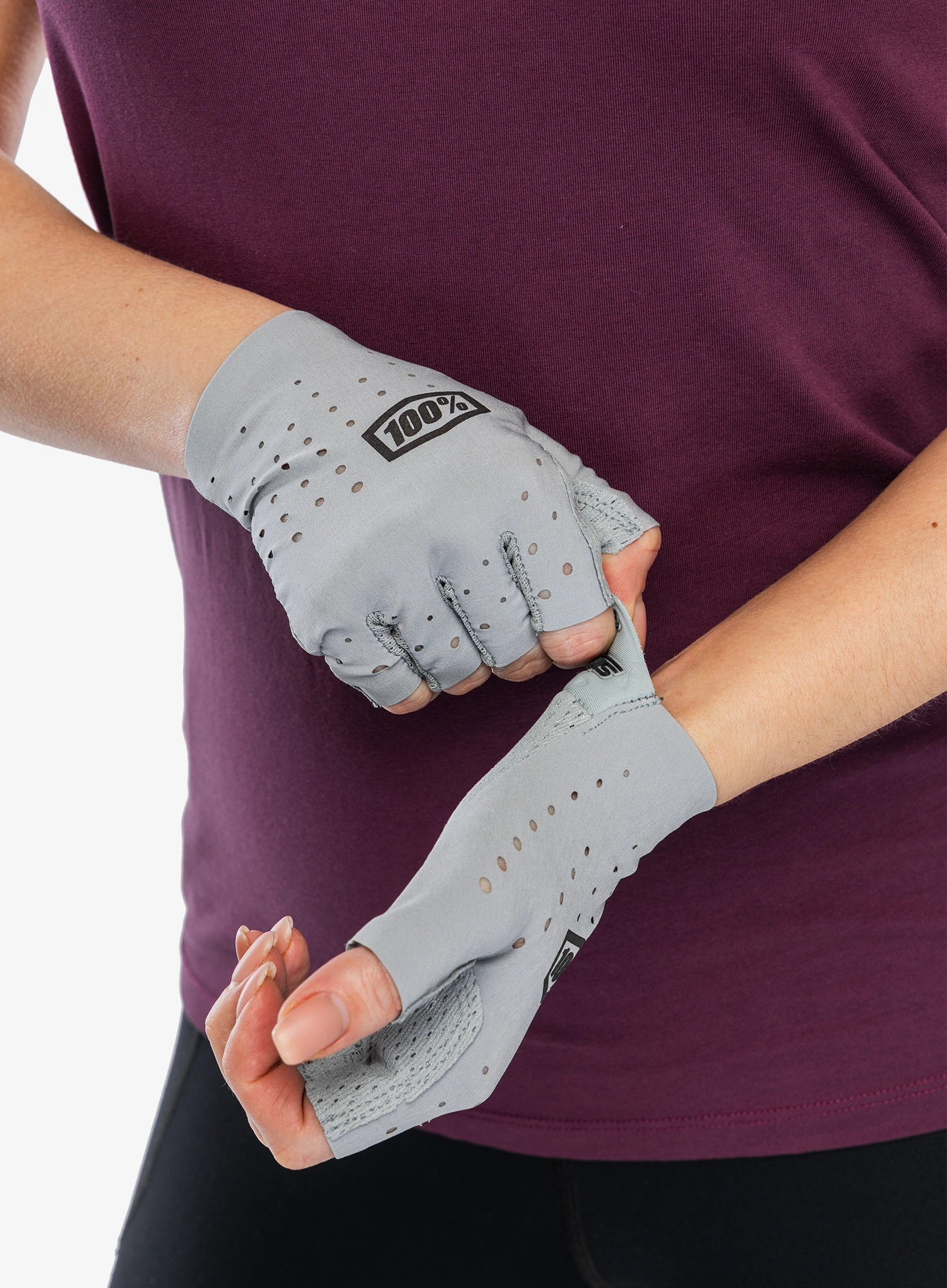 Fingerlose Handschuhe Damen 100% Sling Bike Short Finger Gloves - grey |  8a.de
