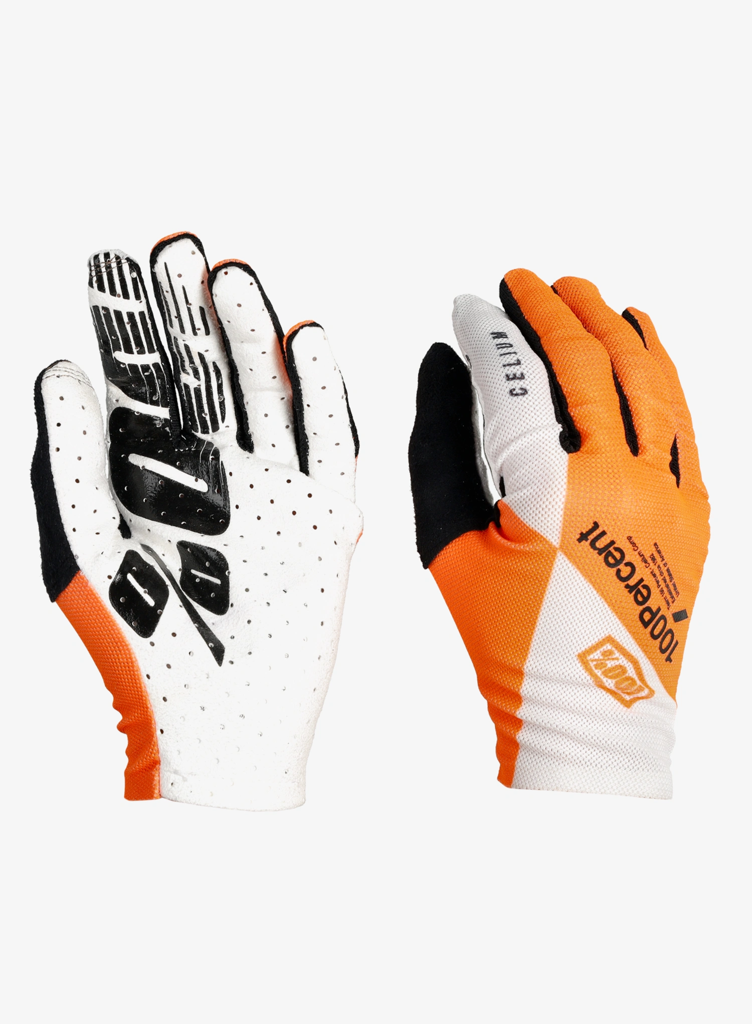 Mountainbike Handschuhe 100% Celium - fluo orange/white