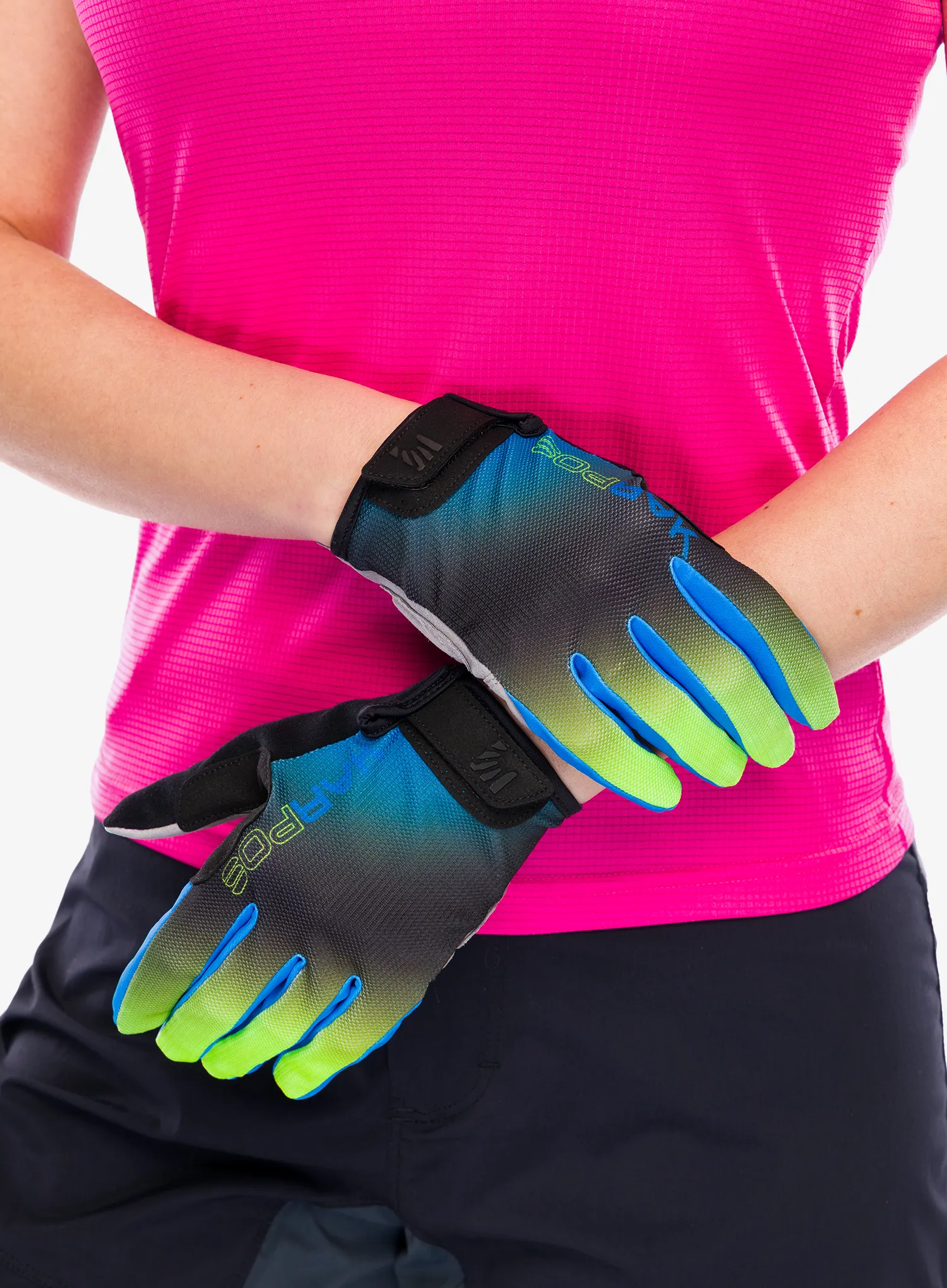 Fahrradhandschuhe Karpos Federia Glove - indigo b/black/green fluo