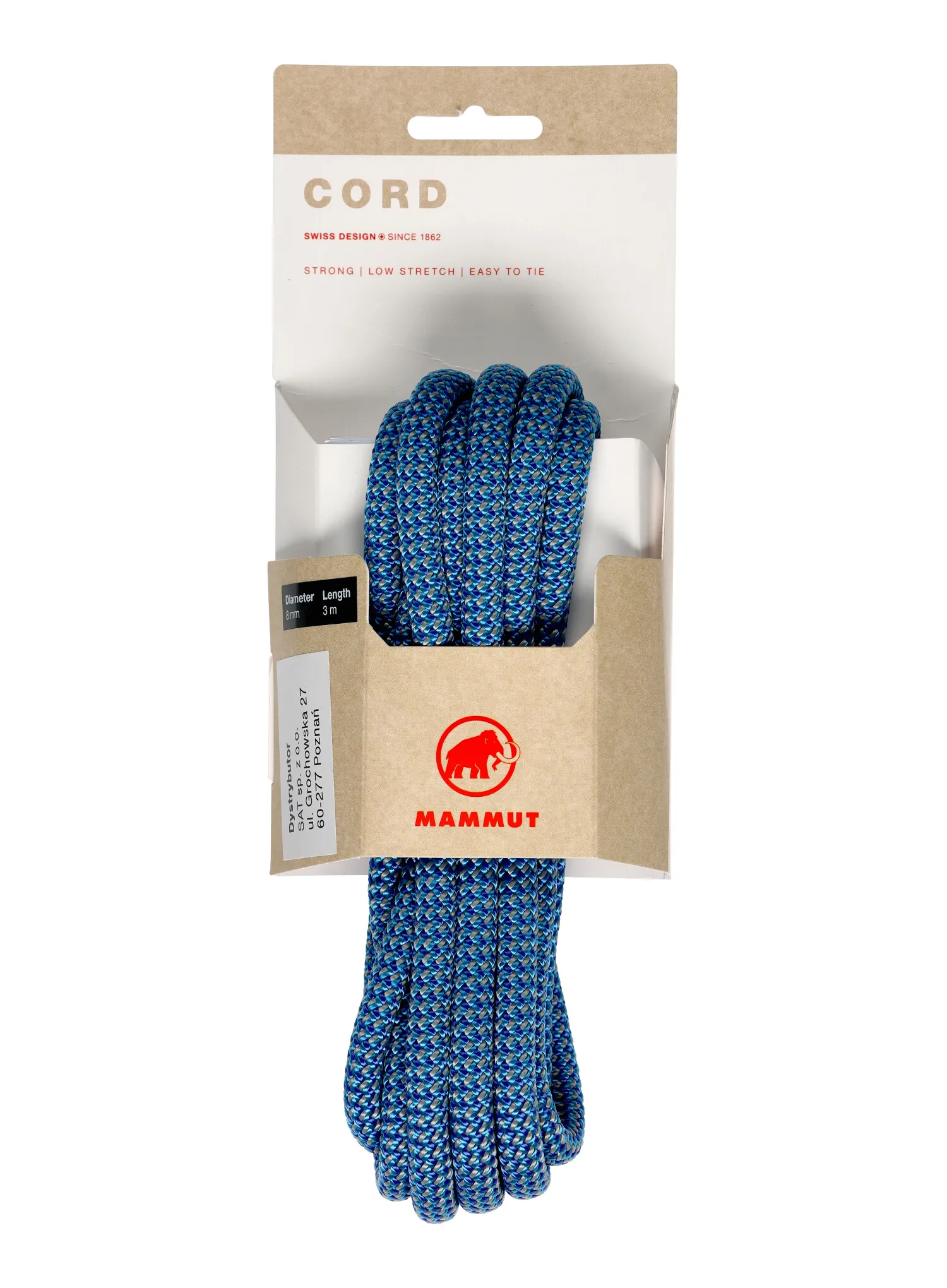 Reepschnur Mammut 8.0 Cord POS 3 m - turquoise/turquoise
