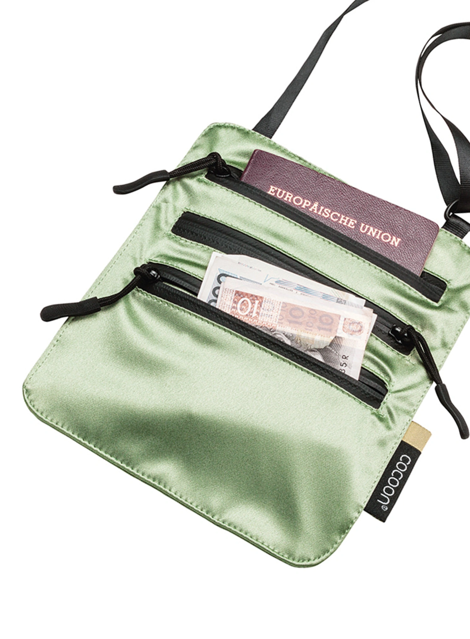 Brustbeutel Cocoon Secret Neck Wallet - Silk - light green