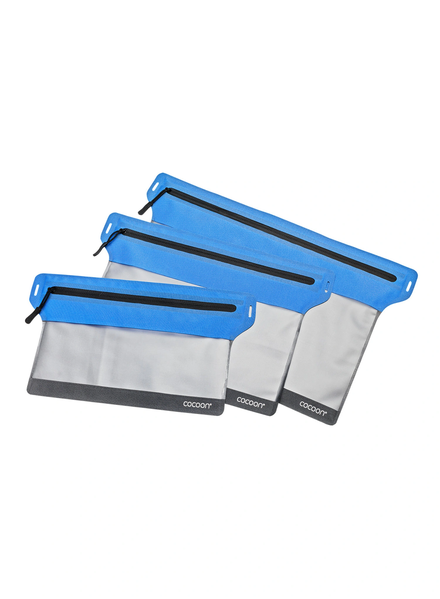 Brustbeutel Cocoon Zippered Flat Document Bag M - grey/blue