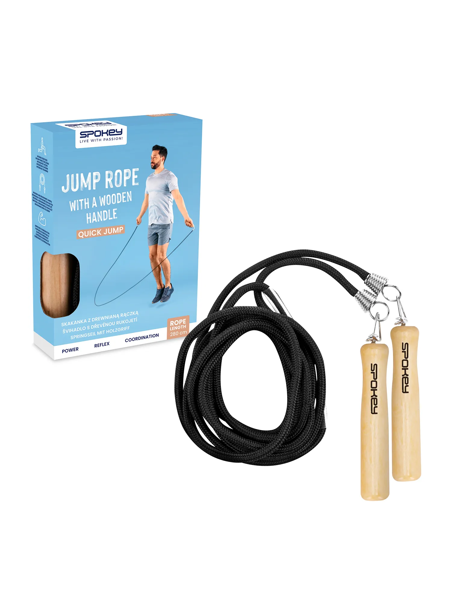 Springseil Spokey Quick Jump - black