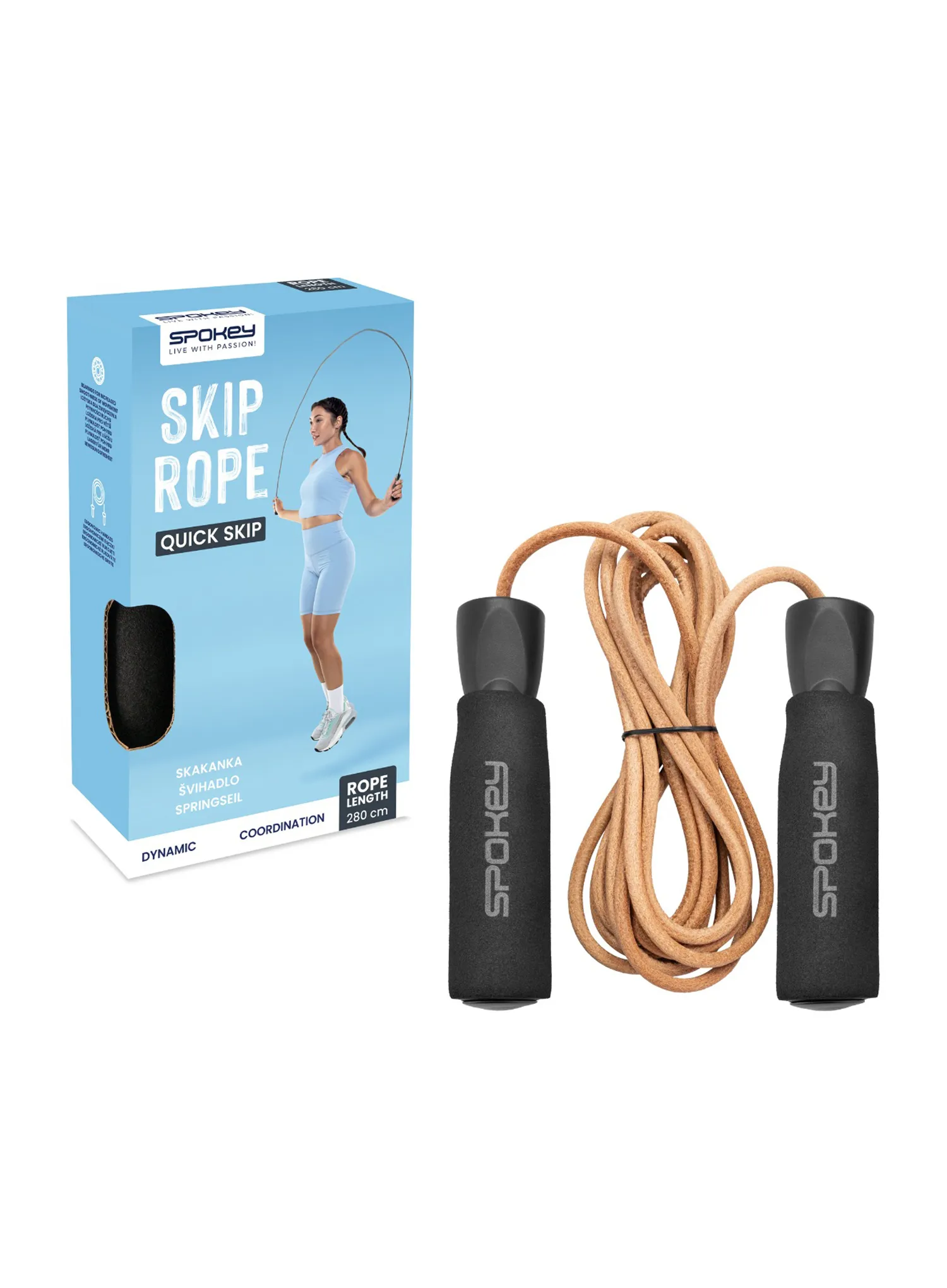 Springseil Spokey Quick Skip - brown/black