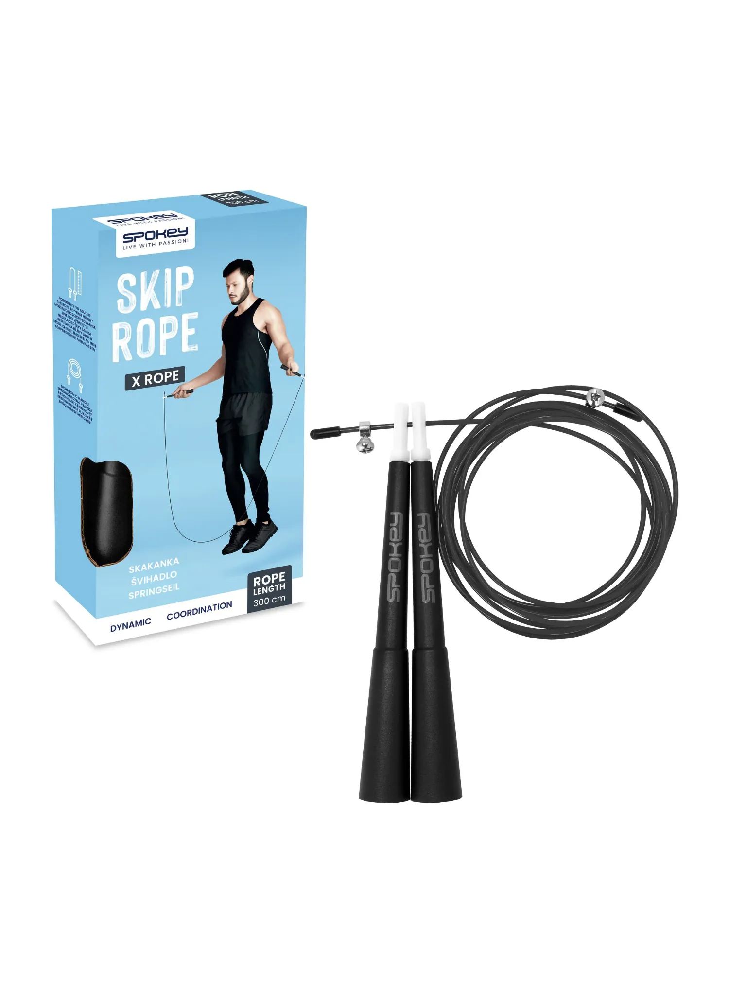 Springseil Spokey X Rope - black