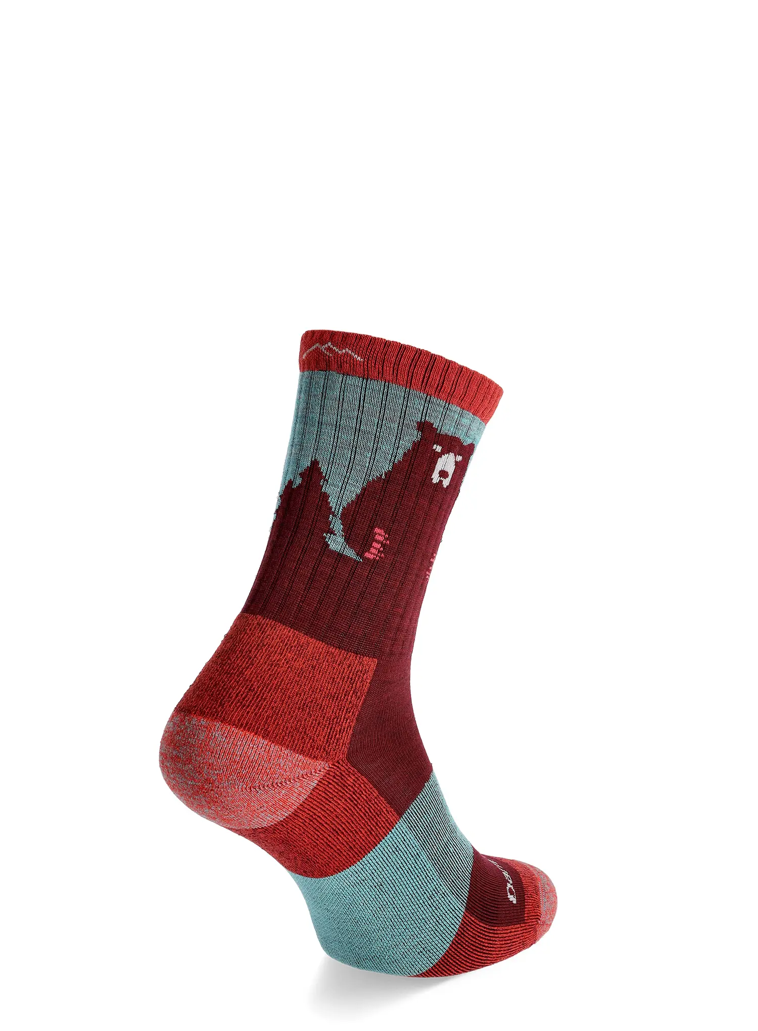 Trekkingsocken Damen Darn Tough Bear Town Micro Crew Lightweight - burgundy