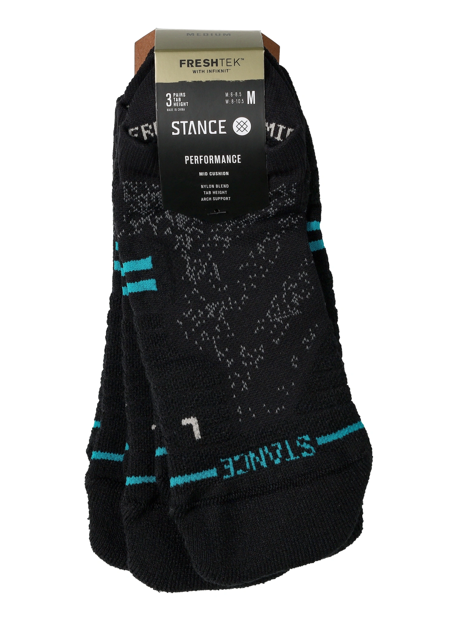 Laufsocken Herren Stance Athletic Tab 3 Pack - black