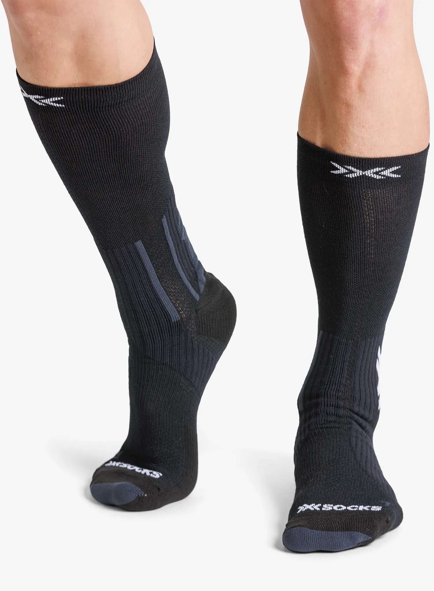 Laufsocken Herren X-Socks Run Perform Warm Crew - x black/light grey