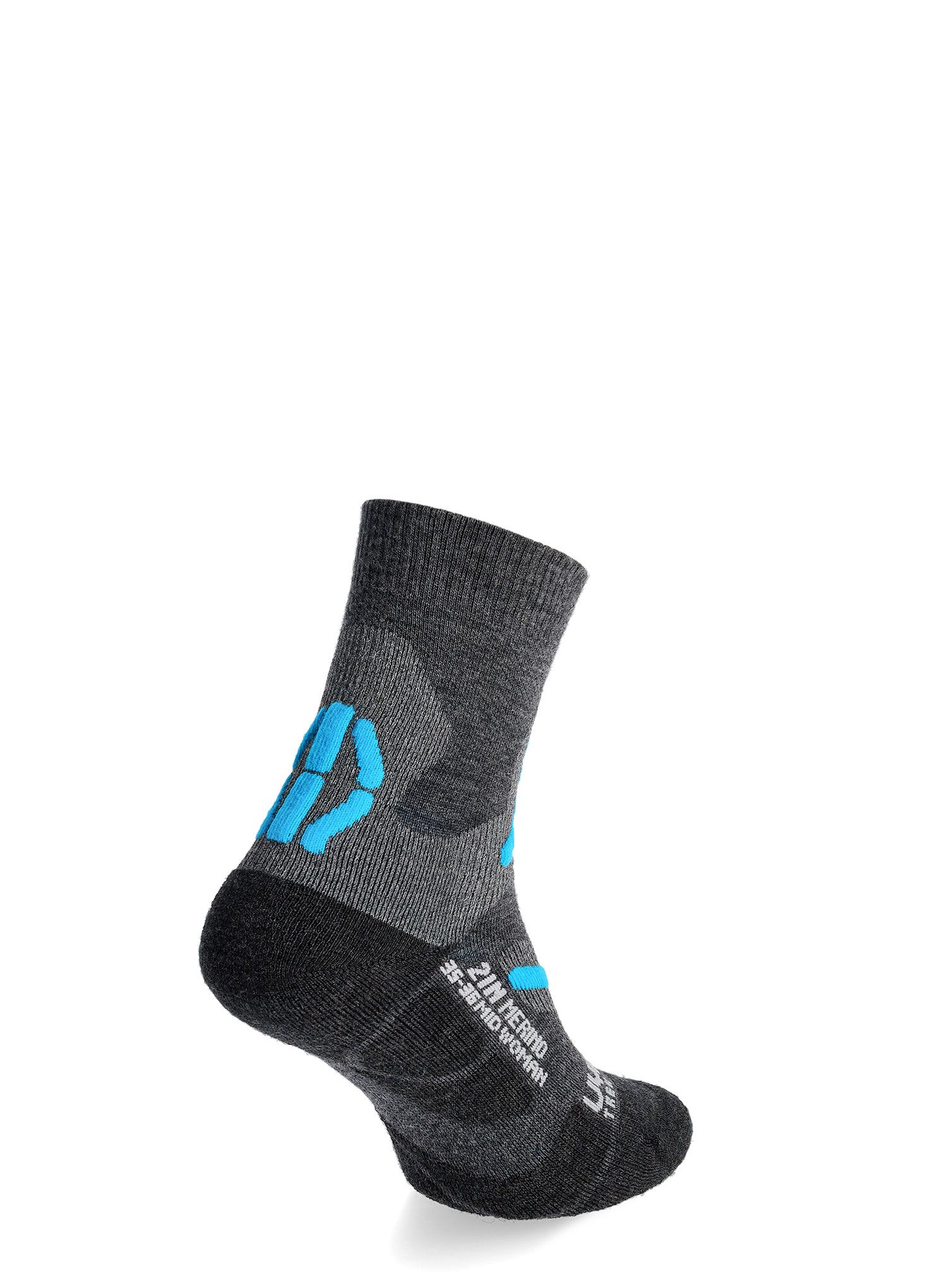 Socken Damen UYN Trekking 2IN Merino Mid Socks - mid grey/turquoise