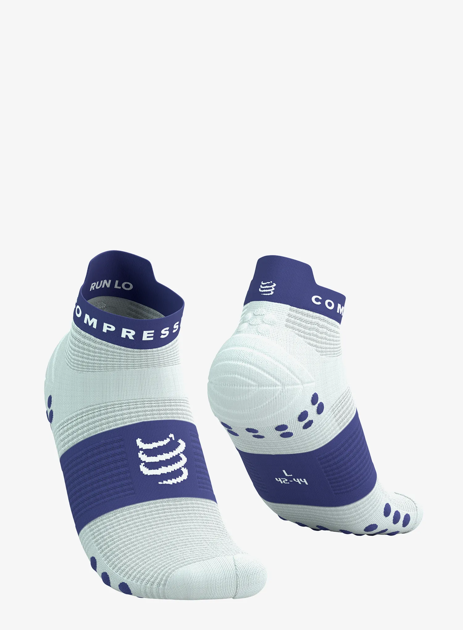 Laufsocken Compressport Pro Racing Socks v4.0 Run Low - star white/orient blue