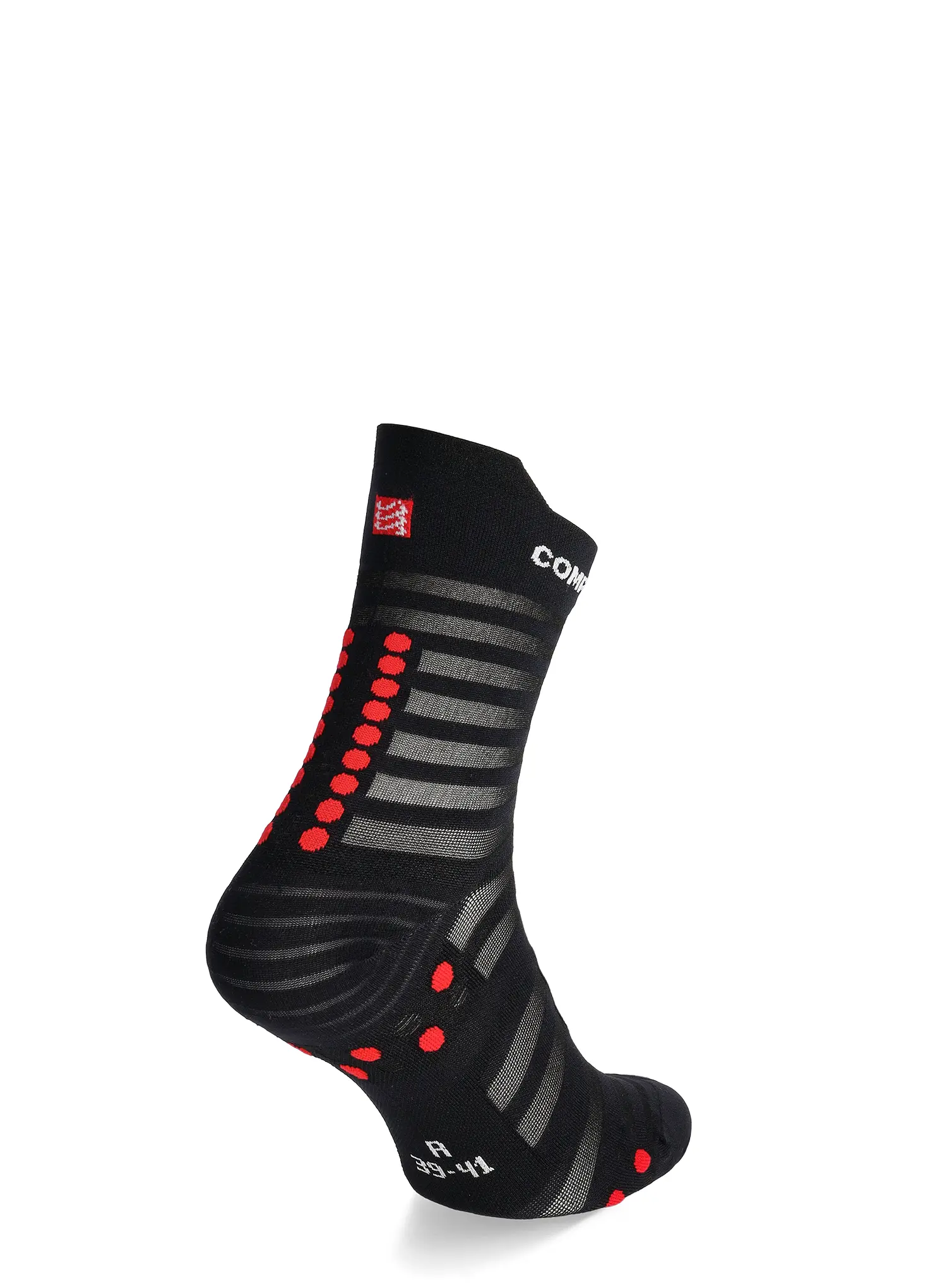 Laufsocken Compressport Pro Racing v4.0 UL Run High - black/red