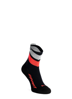 Laufsocken Dynafit Ultra Mid Socks - black out/ultra coral