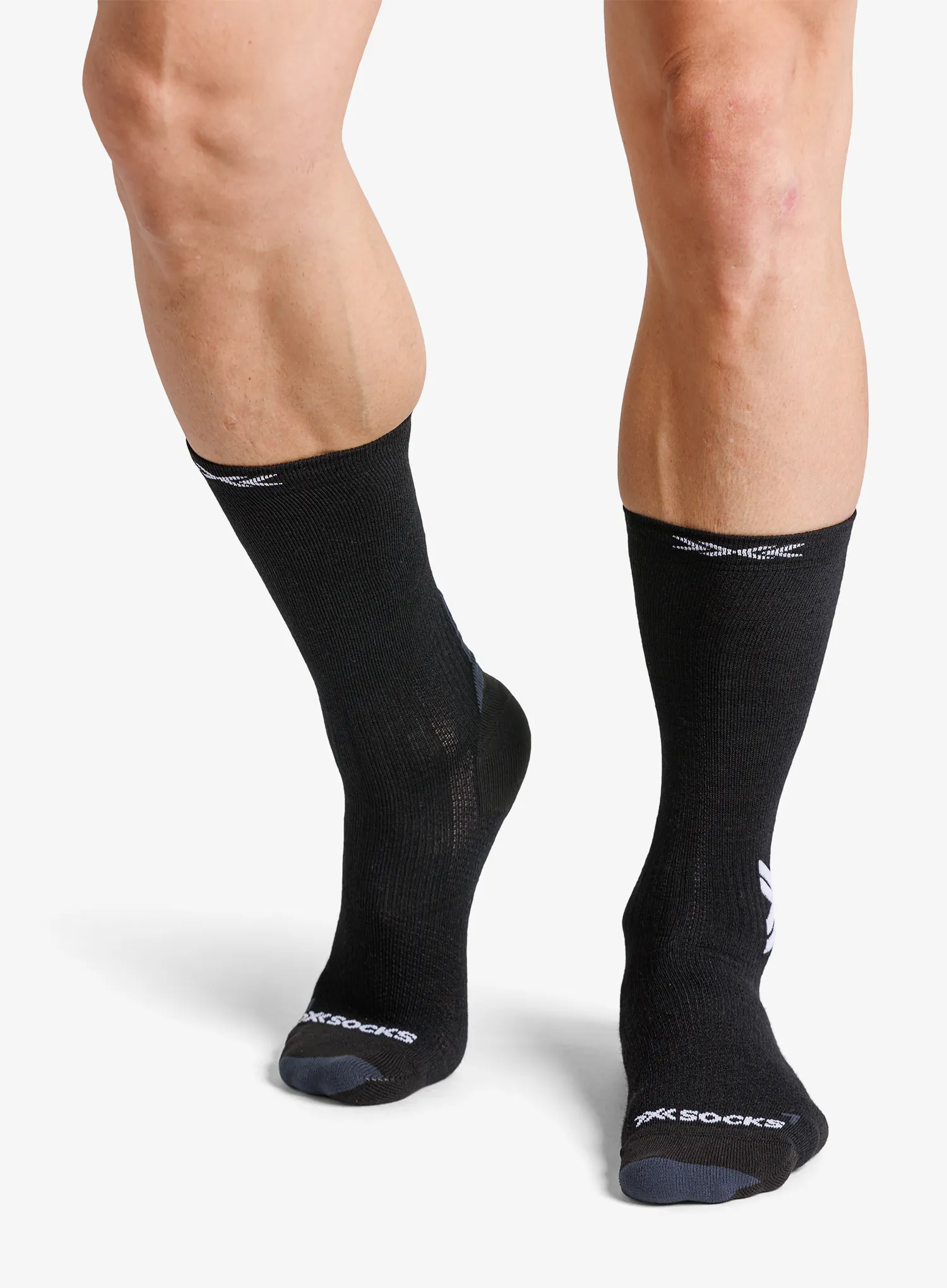 Laufsocken X-Socks Run Discover Merino Crew - x black/light grey