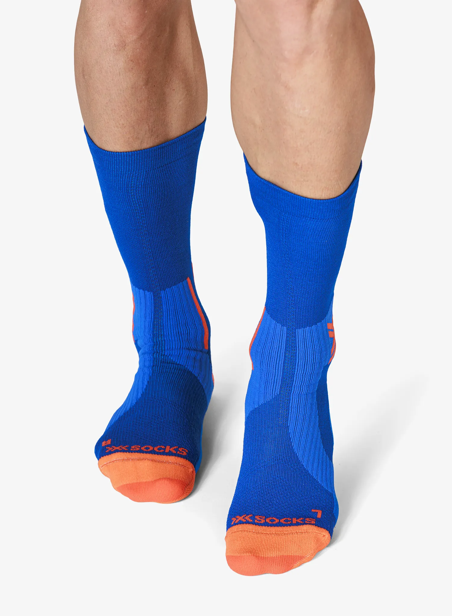 Laufsocken X-Socks Run Perform Warm Crew - twyce blue/orange