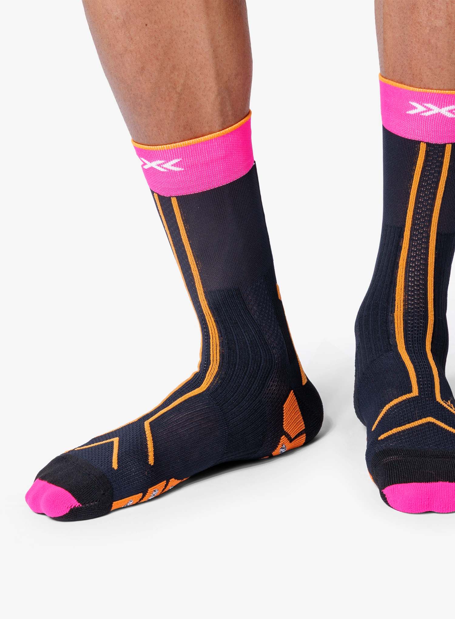 Laufsocken X-Socks Trailrun Terraskin Expert Crew - x black/fluo pink/blazing org