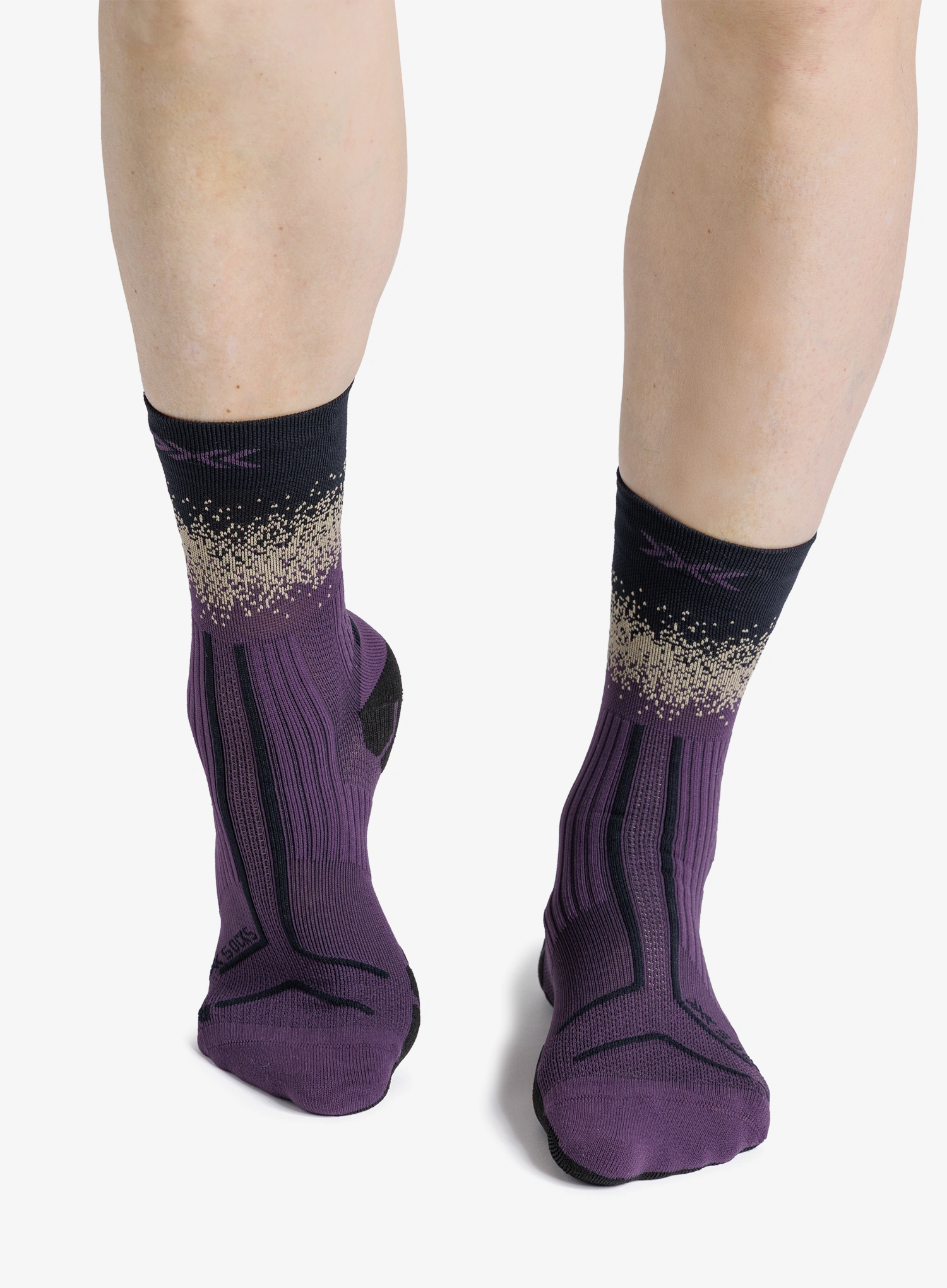 Laufsocken X-Socks Trailrun Terraskin Perform Crew - deep purple/x black/sand