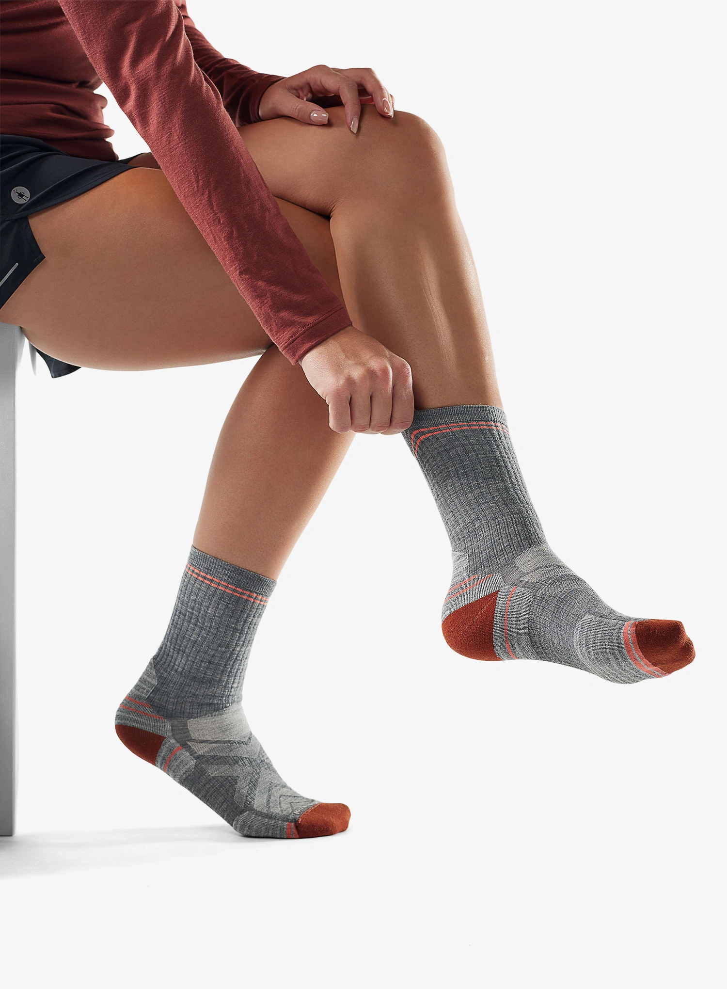 Merinosocken Damen Smartwool Hike Targeted Cushion Crew Socks - medium gray