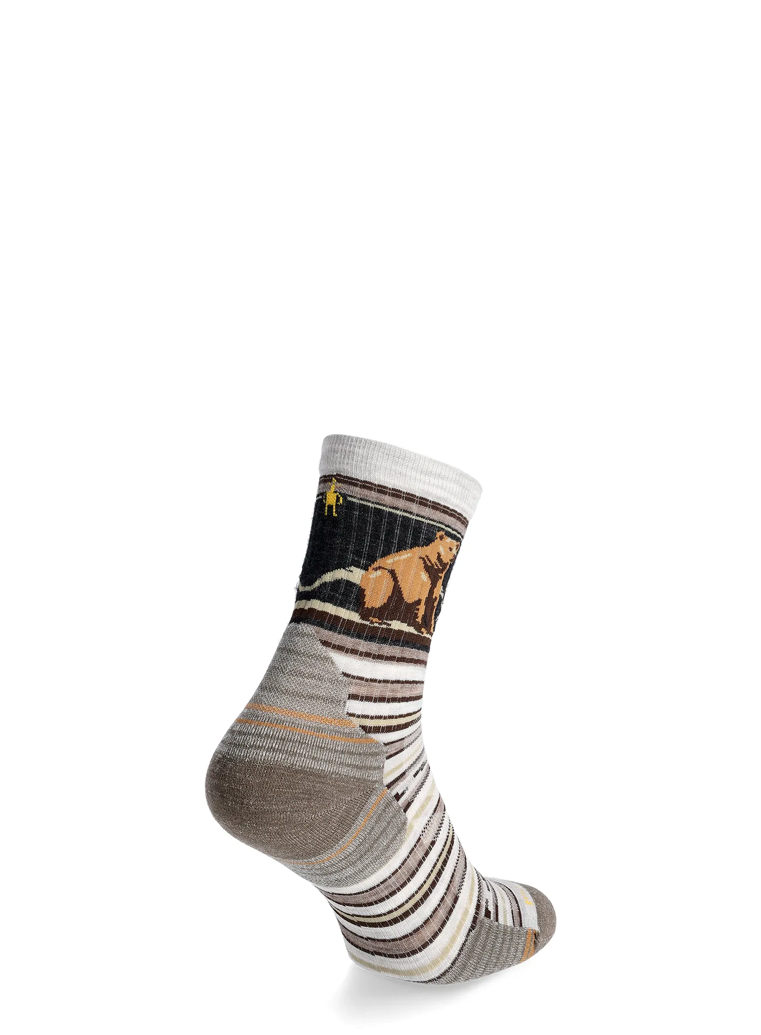 Merinosocken Smartwool Hike Targeted Cushion Bear Stripe Mid Crew Socks - ash