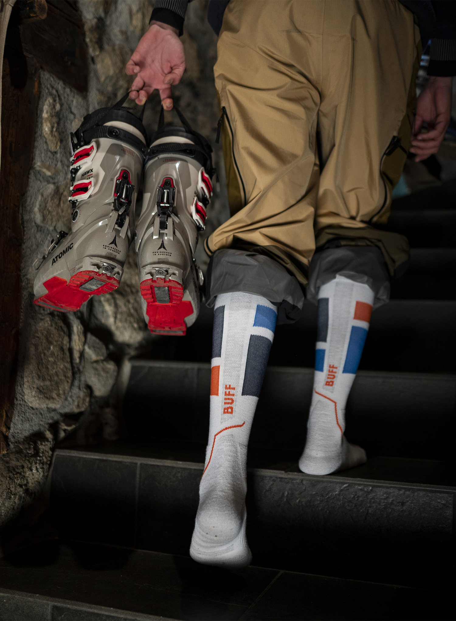 Skisocken Buff Thermonet Over the Calf Socks - whisper