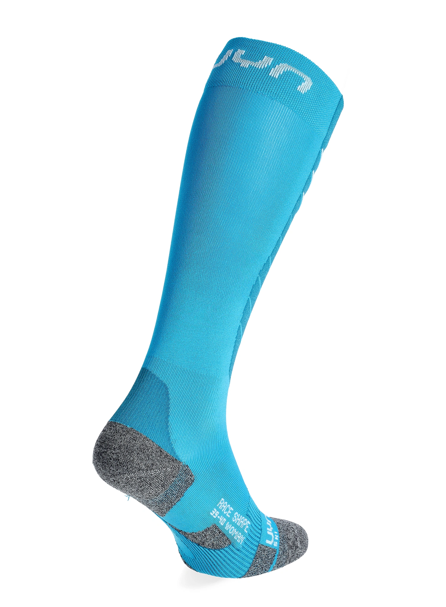 Skisocken Damen UYN Ski Race Shape Socks - turquoise/white