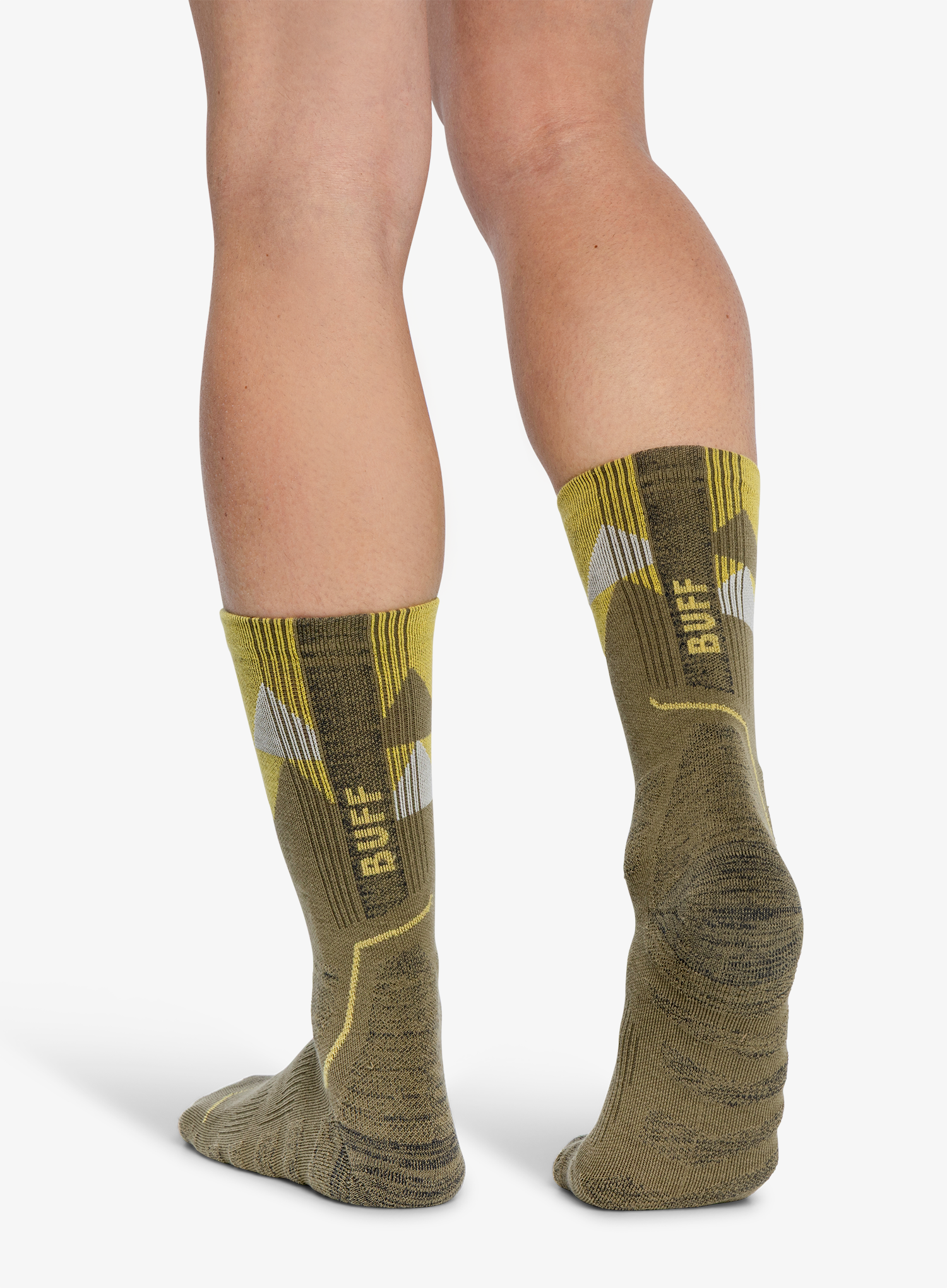 Outdoorsocken Buff Thermonet Crew Socks - olive green