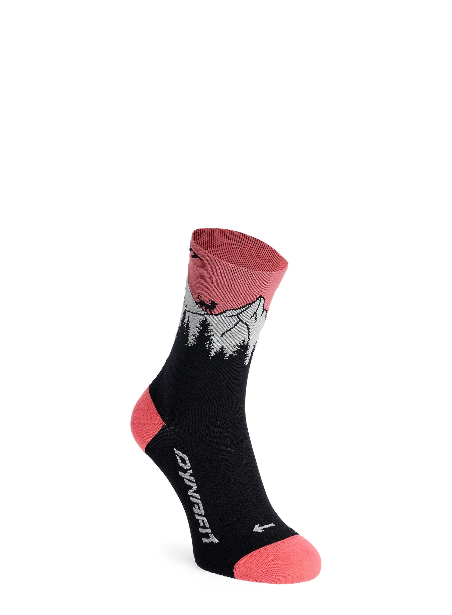 Outdoorsocken Dynafit Traverse Crew Socks - black out/ultra coral