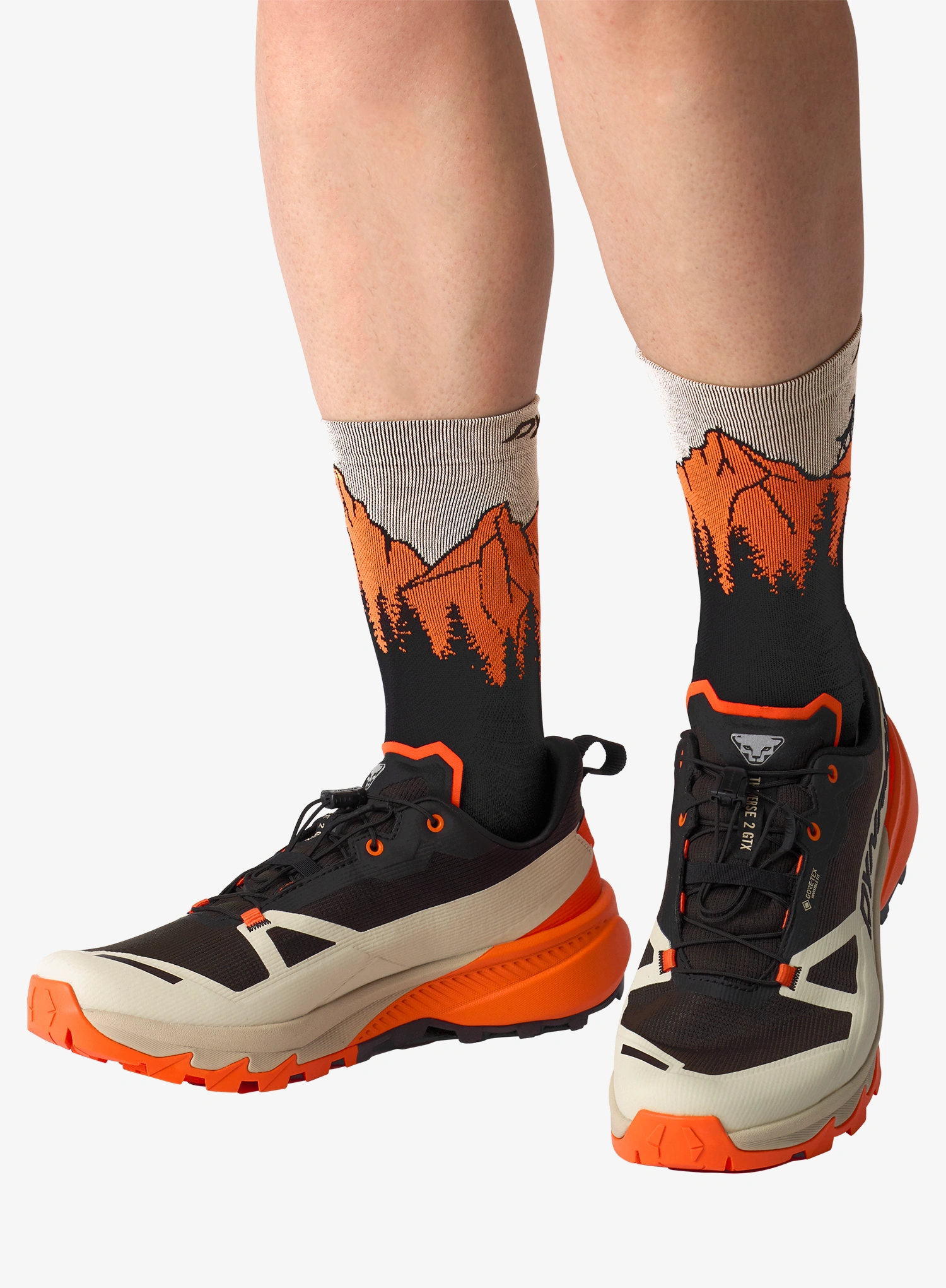 Outdoorsocken Dynafit Traverse Crew Socks - black out/ultra orange