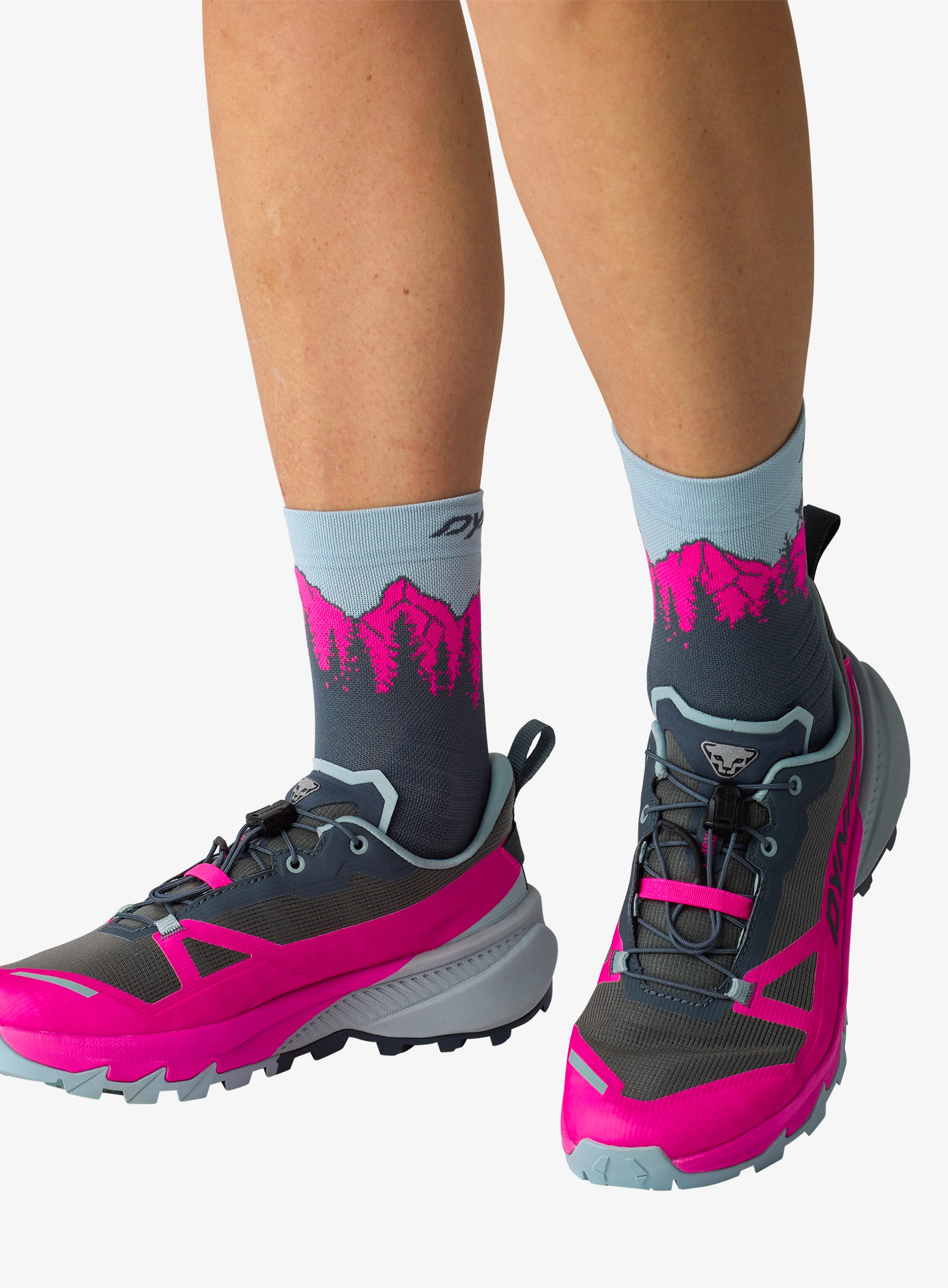 Outdoorsocken Dynafit Traverse Mid Socks - cinder/pink glo