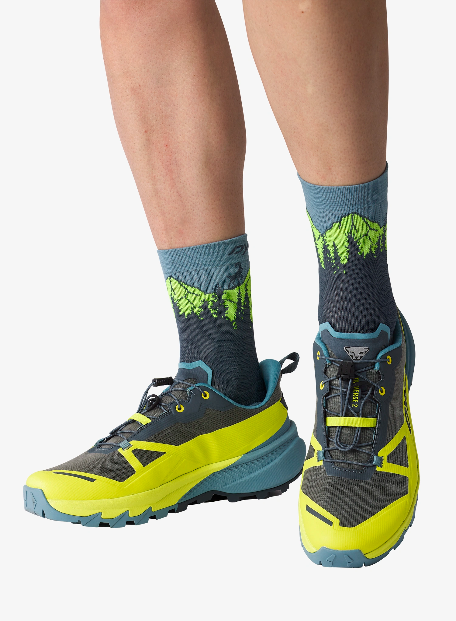 Outdoorsocken Dynafit Traverse Mid Socks - cinder/ultra yellow