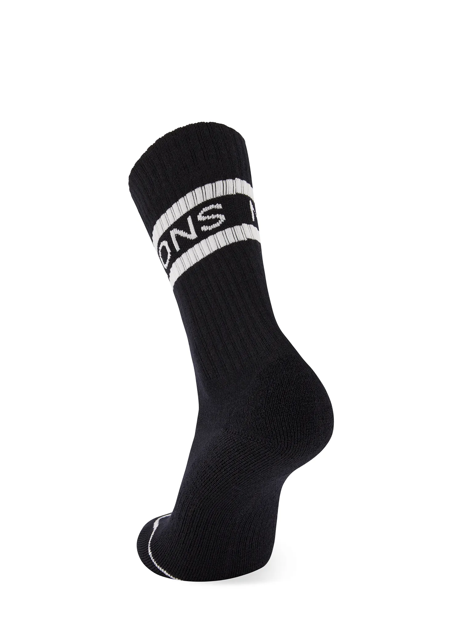 Outdoorsocken Mons Royale Signature Merino Crew Sock - black/white