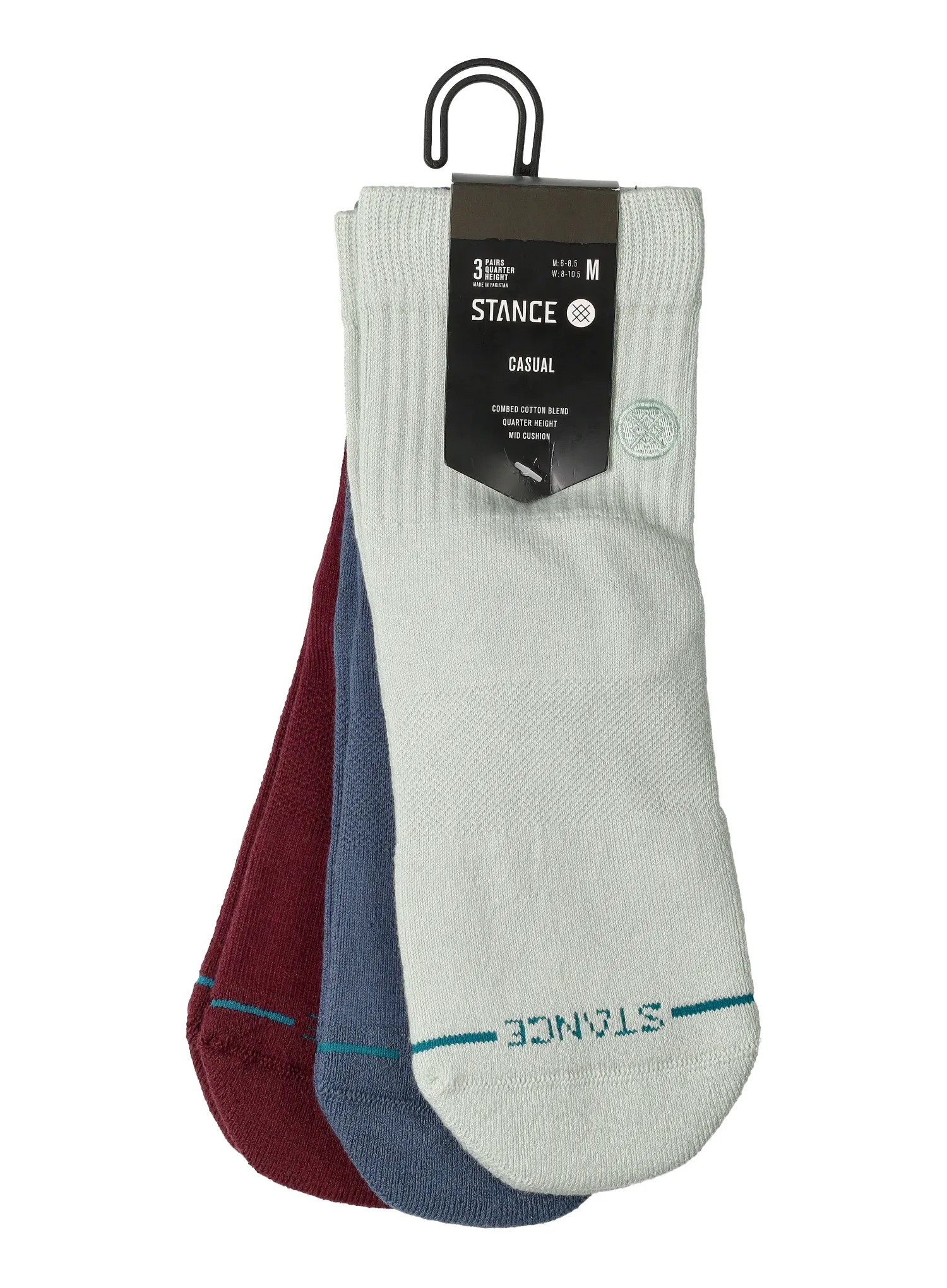 Outdoorsocken Stance Icon Quarter 3 Pack - pale blue