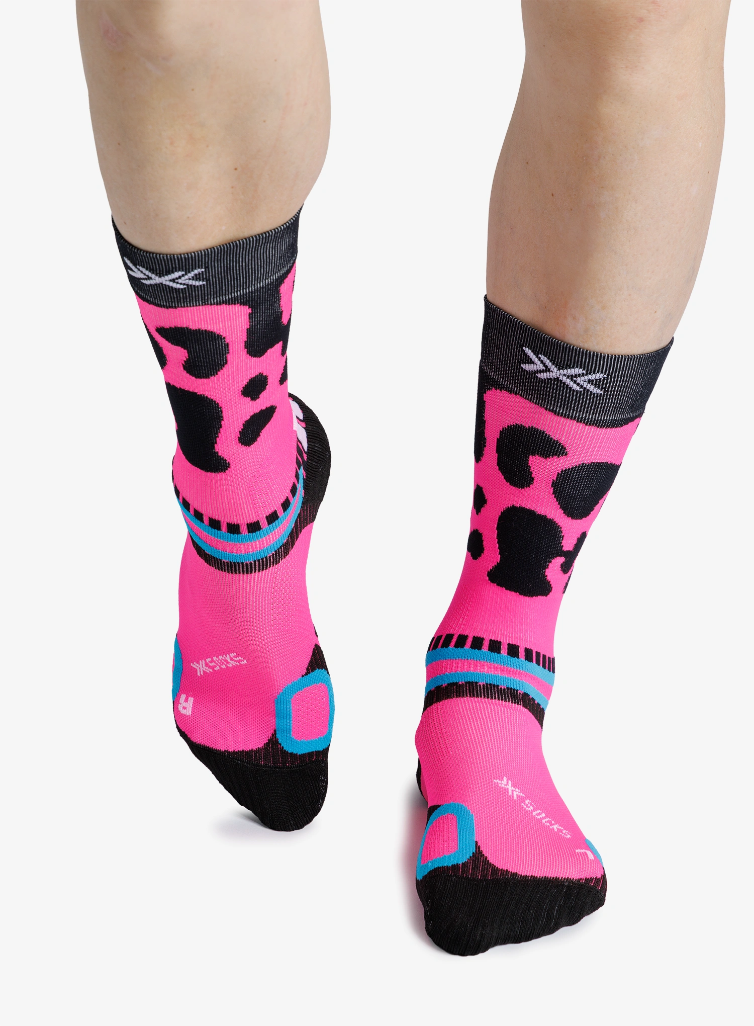 Outdoorsocken X-Socks Hike Discover Crew - fluo pink frog