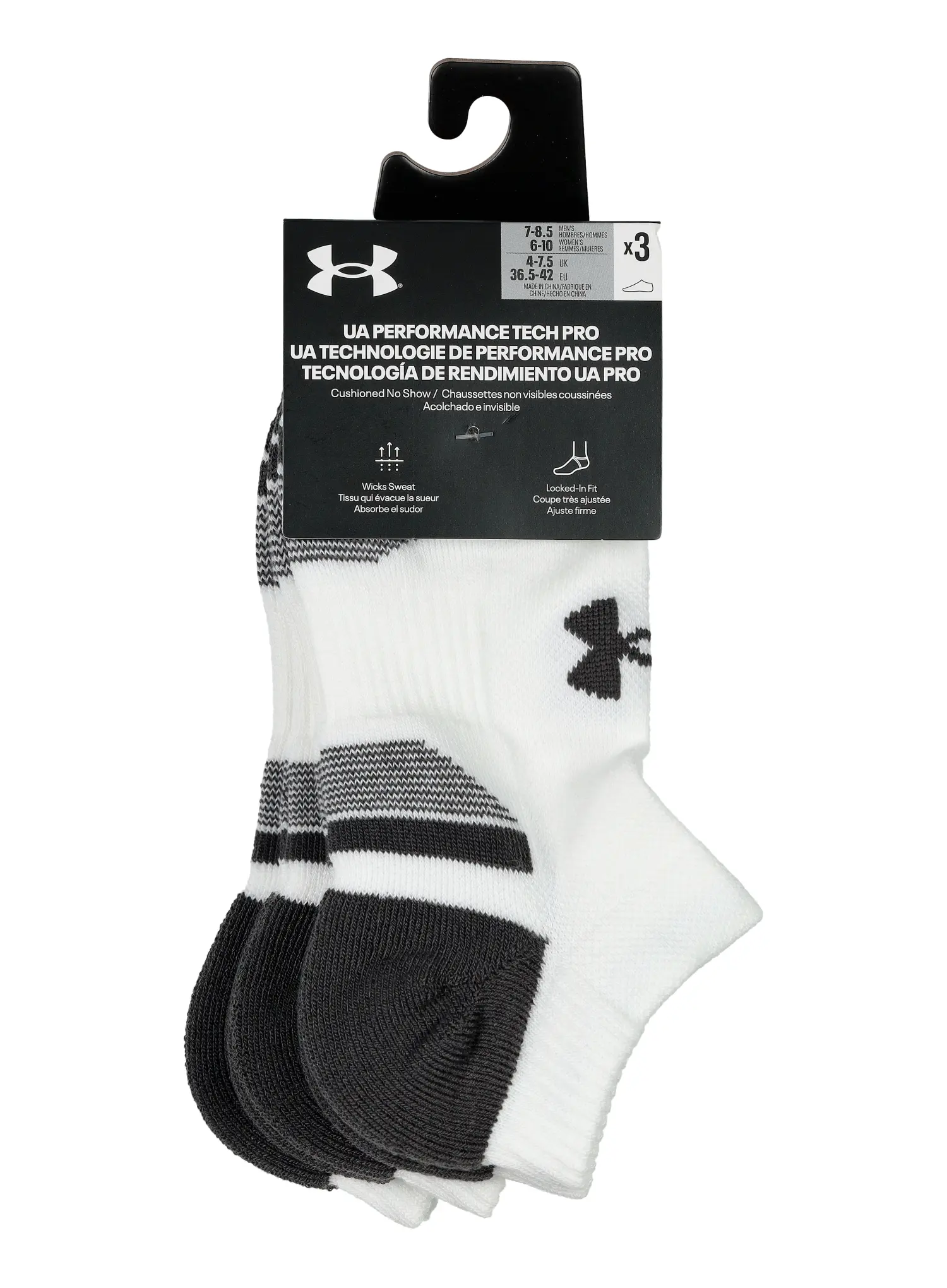 Socken Under Armour UA Performance Tech 3-Pack No Show - white/white/jet gray