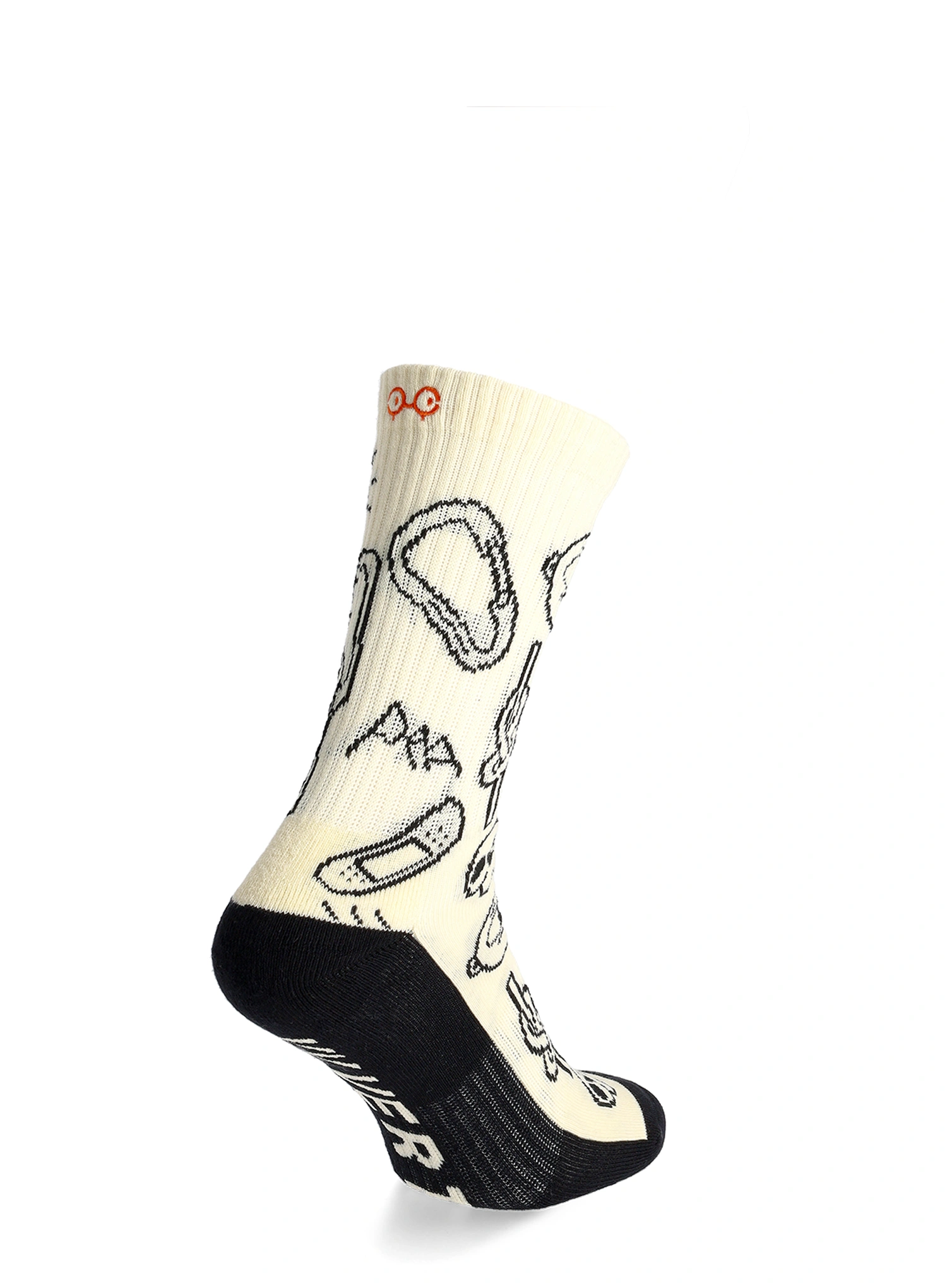 Socken Y&Y Vertical Climber Doodle - cream/black