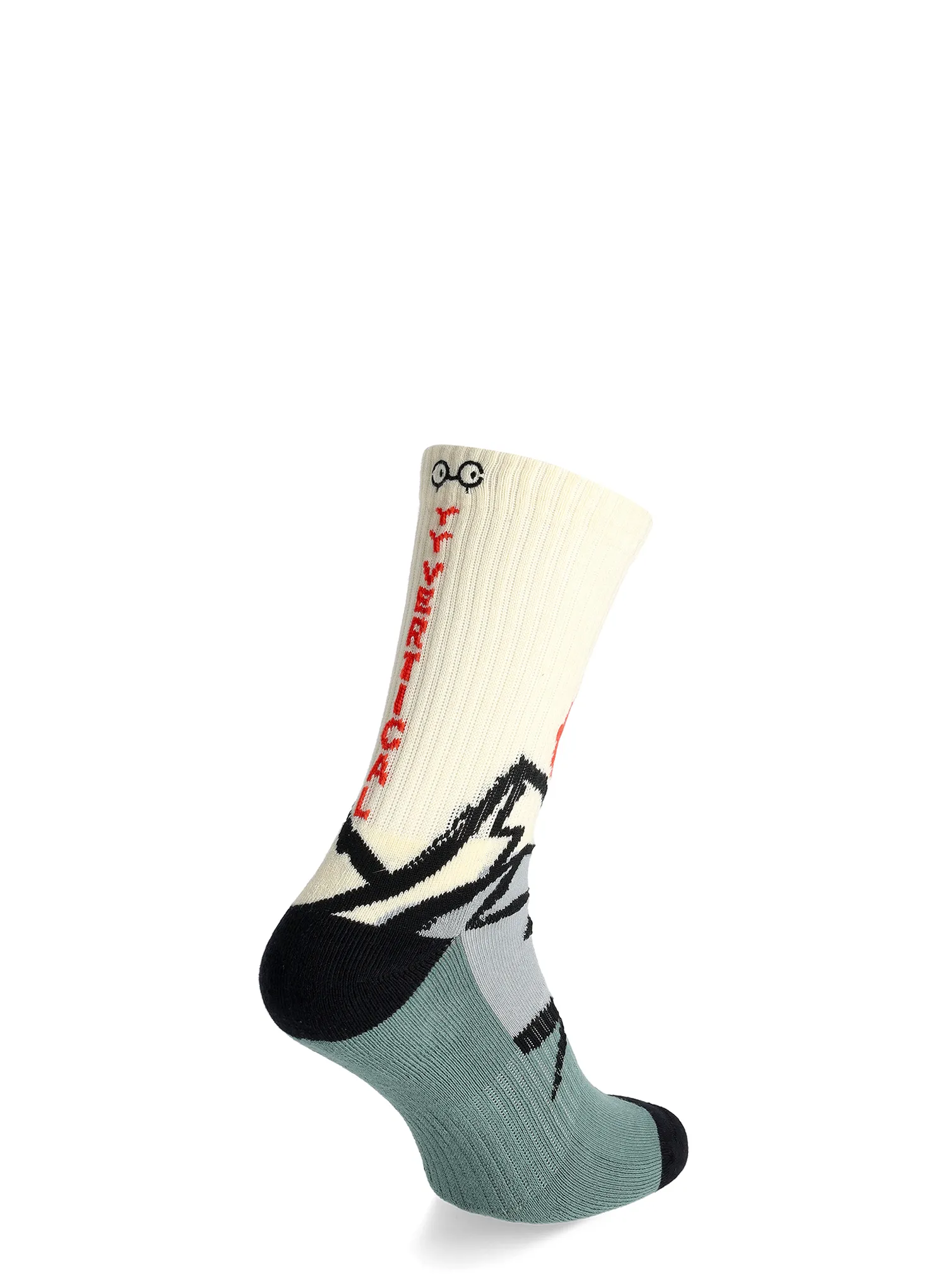 Socken Y&Y Vertical Mountain Origins - cream/green