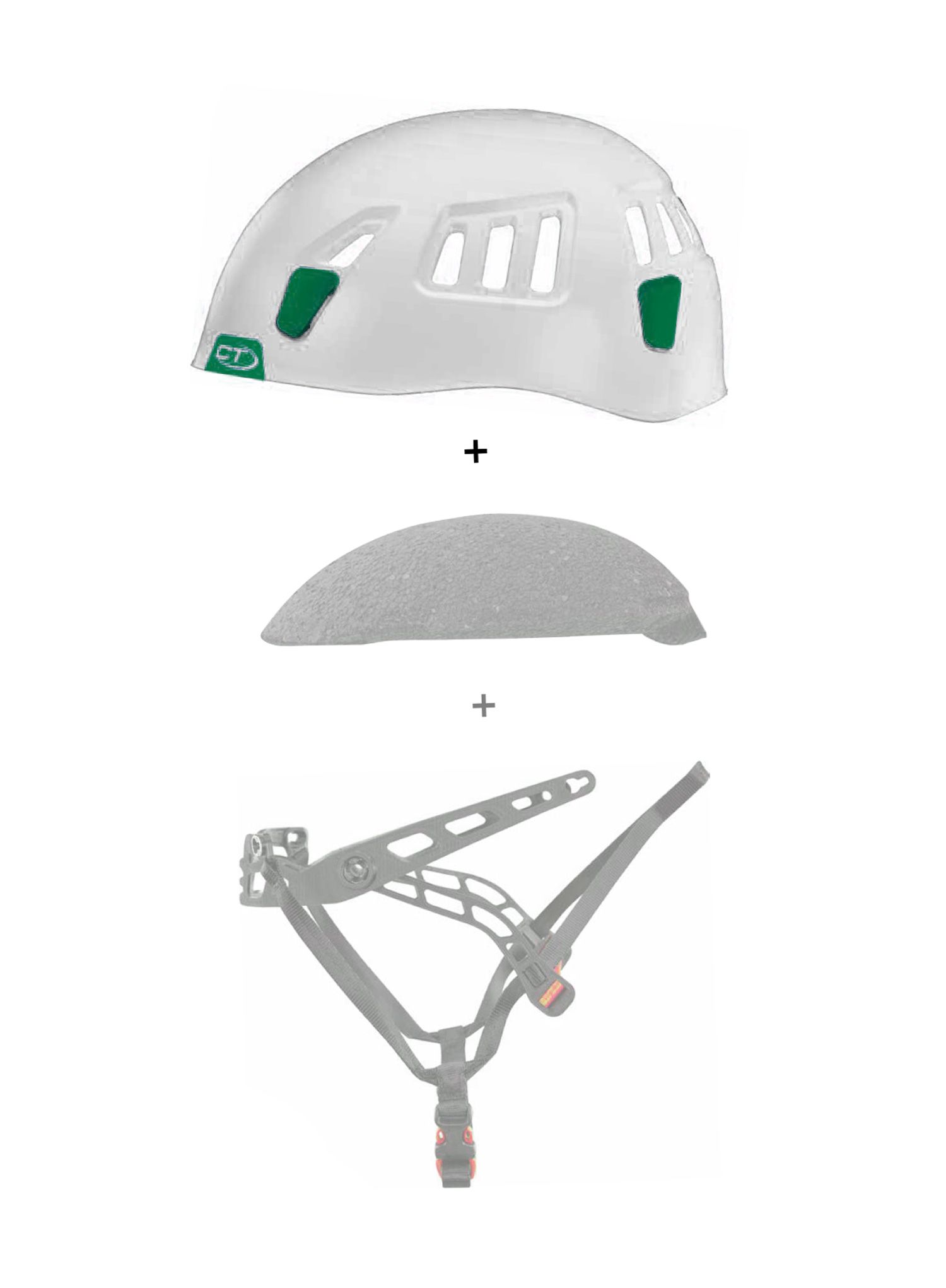Helmschale Climbing Technology/SKYLOTEC Moon External Shell - white/dark green