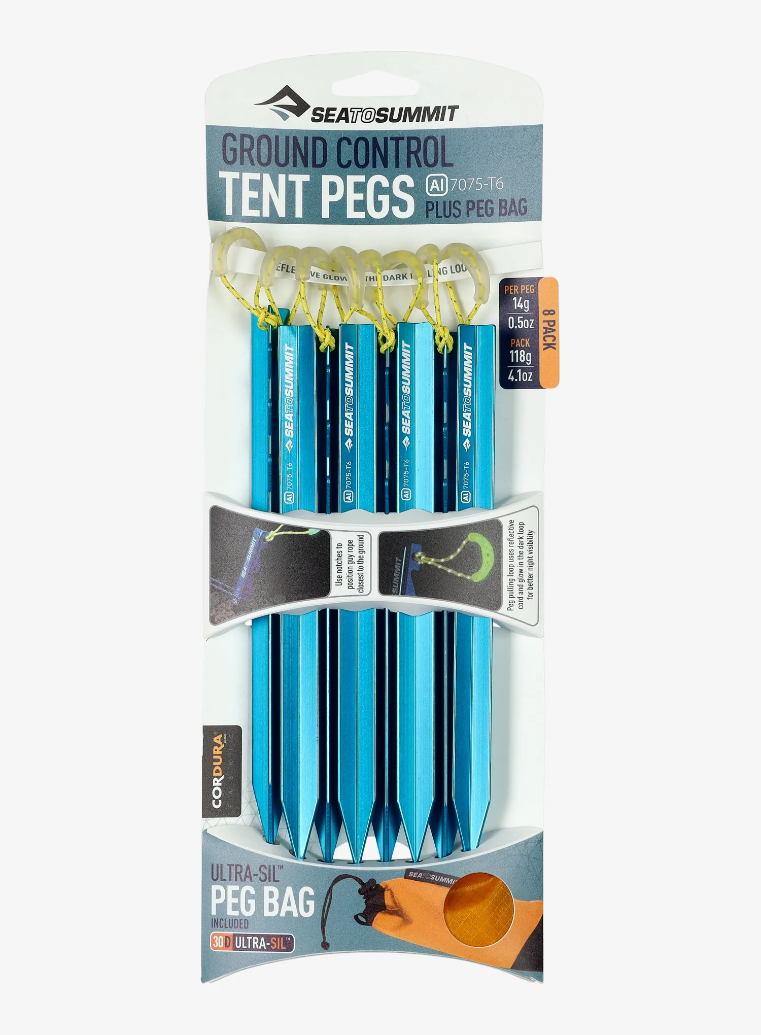 Zeltheringe Sea To Summit Ground Control Tent Pegs 8 Pack