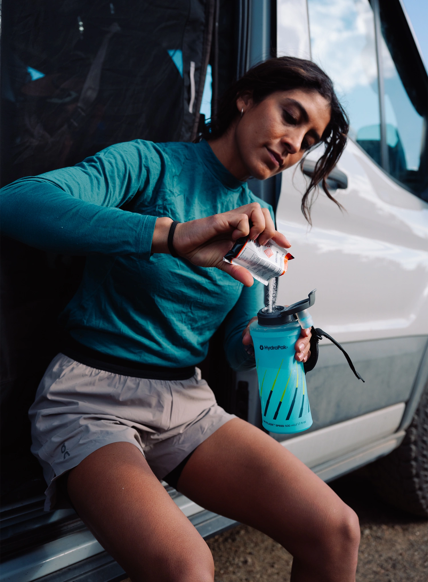 Soft-Flask HydraPak Skyflask Speed 500 ml - malibu blue/blue