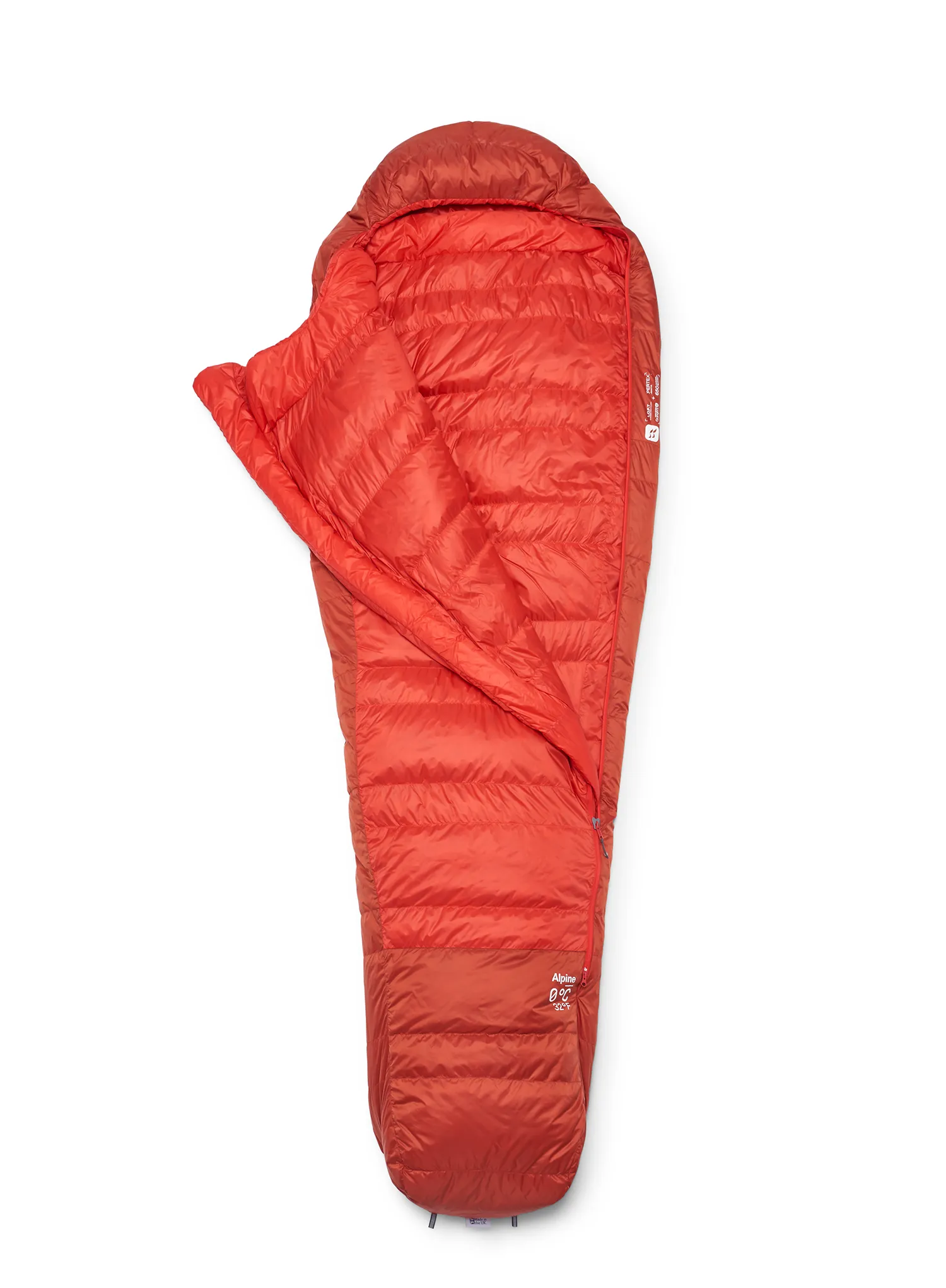 Daunenschlafsack Rab Alpine 0C / 32F (185 cm) - dark horizon/tuscan red