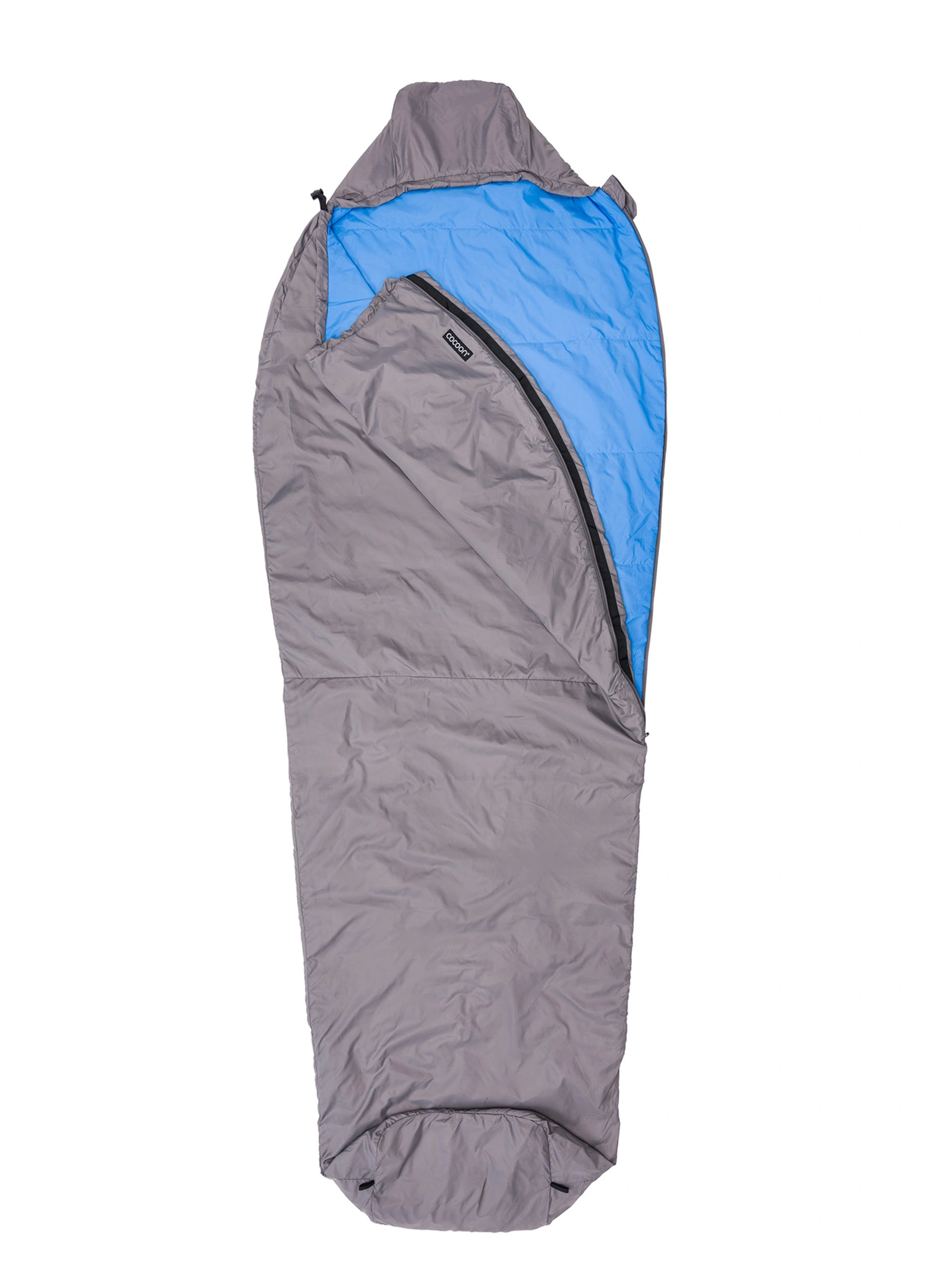 Kunstfaserschlafsack Cocoon Mountain Wanderer Long (195 cm) - volcano grey/light blue