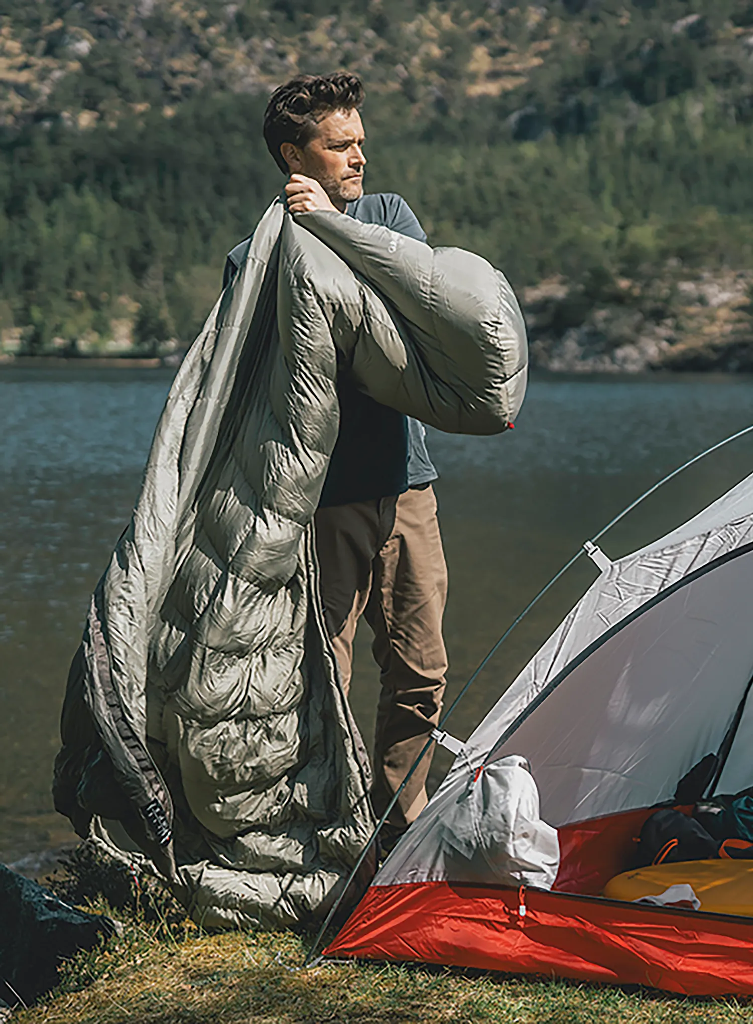Schlafsack Robens Gully 300 + 4C Regular (195 cm) - green