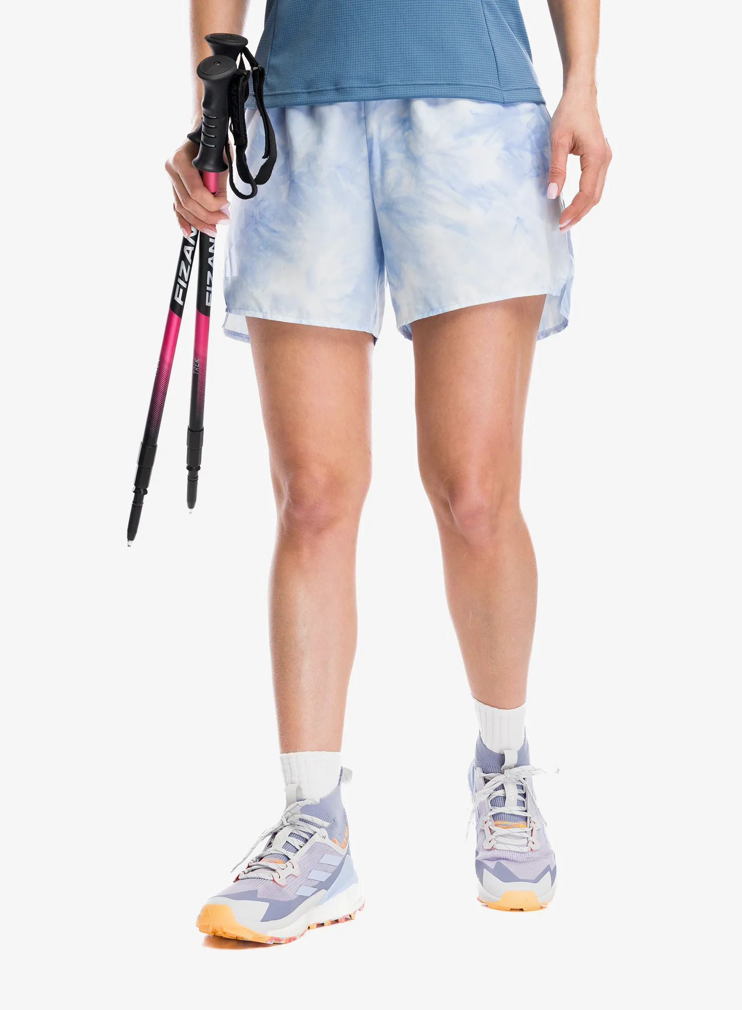 Kurze Hosen Damen adidas TERREX Multi Spray Dye CLIMA365 Shorts - white/glow blue