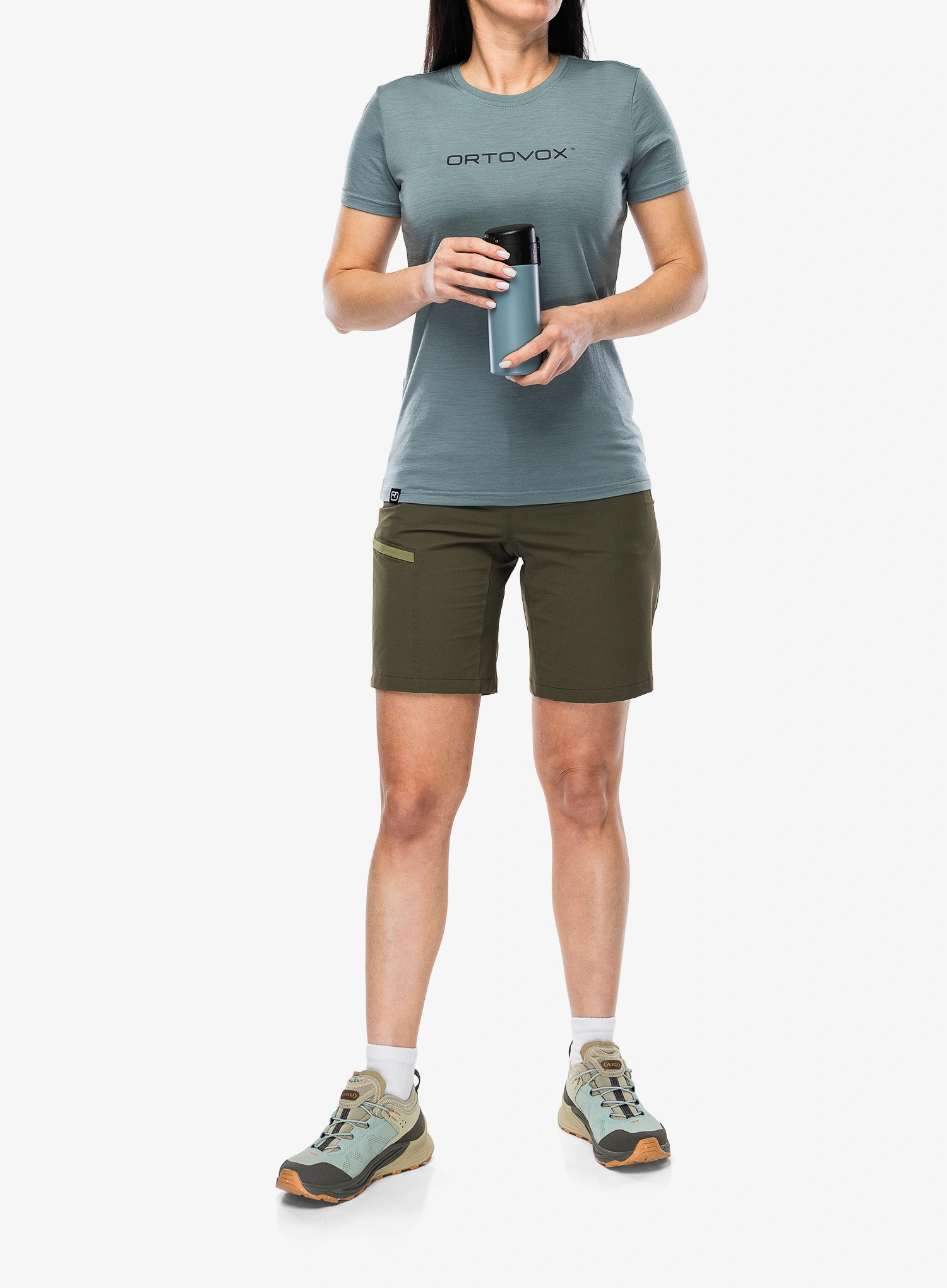 Kurze Hosen Damen Ortovox Pelmo Shorts - dark wild herbs
