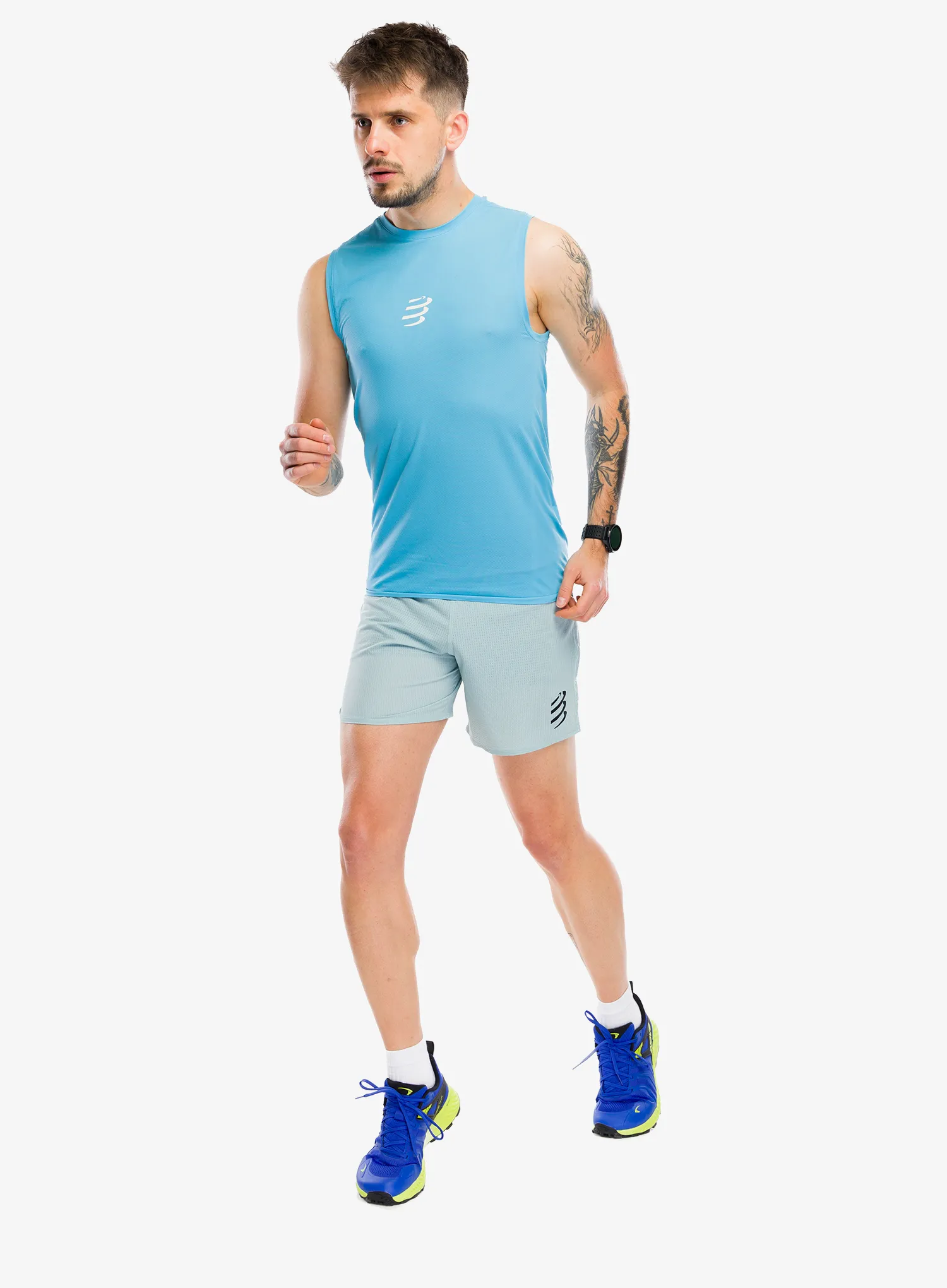 Laufshorts Compressport Trail Racing Overshort - ether